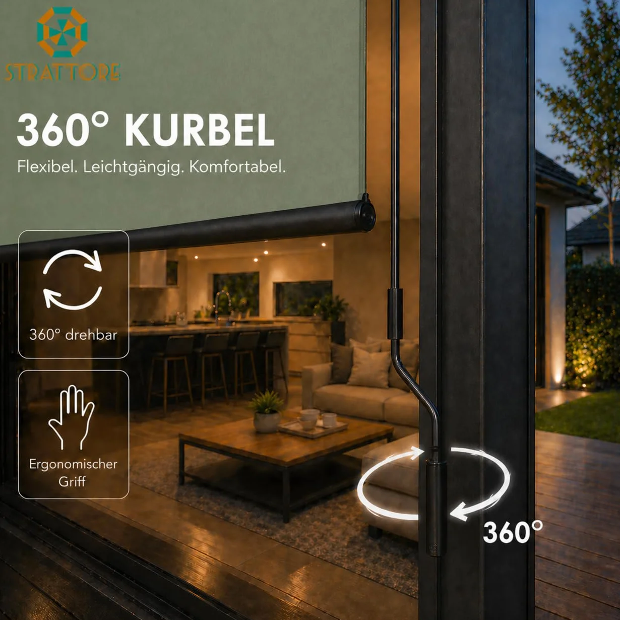 Ausziehbare Senkrechtmarkise Vertikalmarkise 160 x 250 cm - Markise mit Kurbel für Terrasse und Balkon Schutz vor Sonne Wind - Beschattung Sichtschutz Windschutz Wasserdicht - Matcha Grün