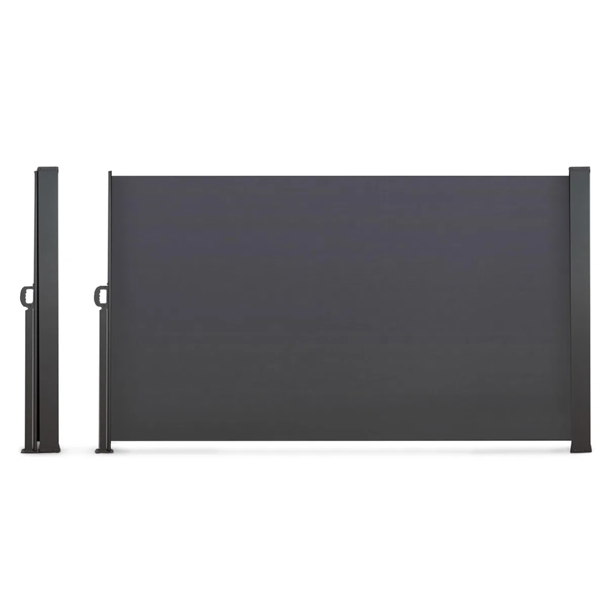 IDMarket - Einziehbarer Außenparavent 180 x 500 cm Anthrazitgrau Seitenrollo