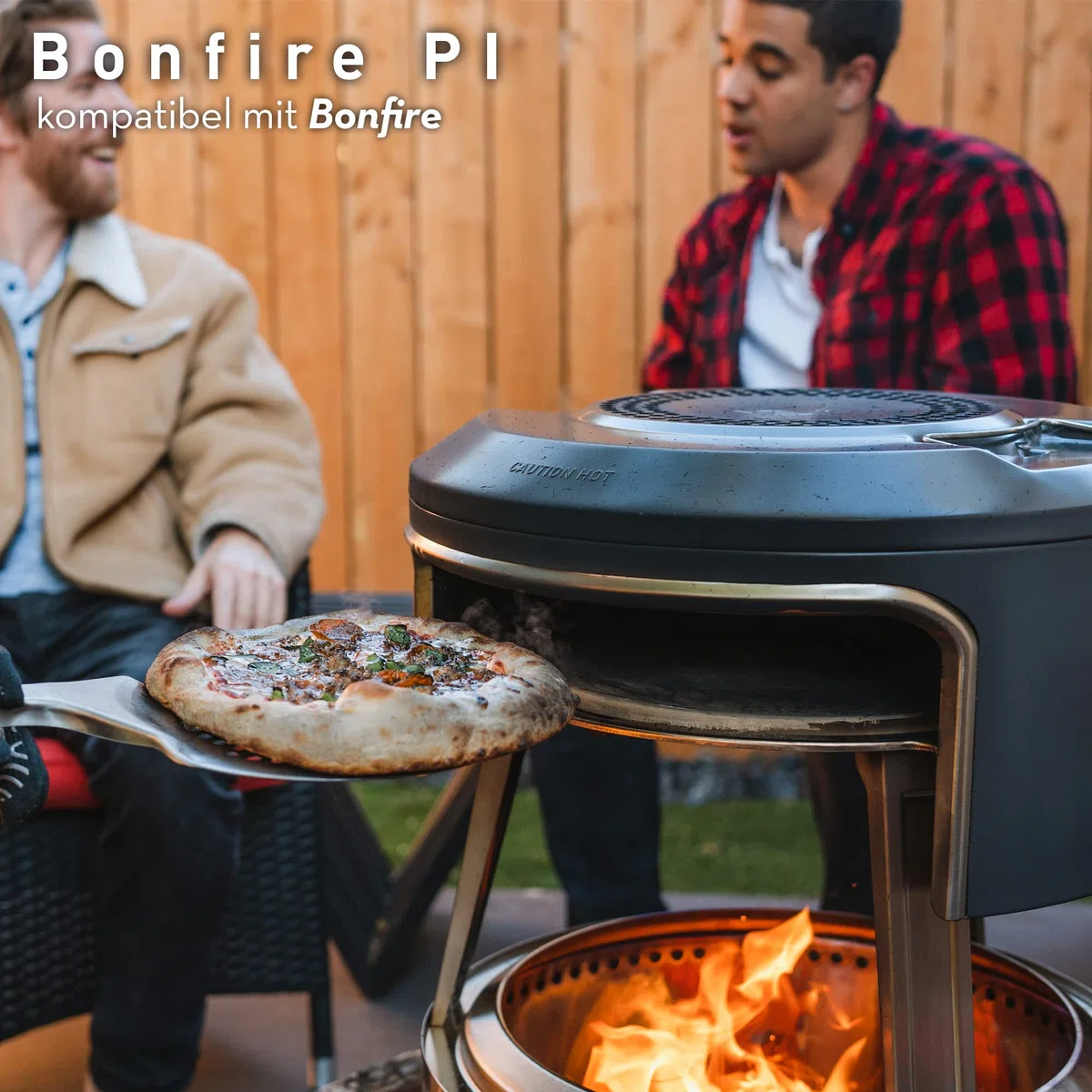 Solo Stove Bonfire Pi Fire Pizzaofen | Outdoor-Pizzaofen Zubehör für Bonfire Feuerstelle, Inkl. Tragetasche, Grillhandschuhe & Pizzastein, Geeignet zur Holzbefeuerung, (H x Dia): 43 x 49 cm, 9 kg