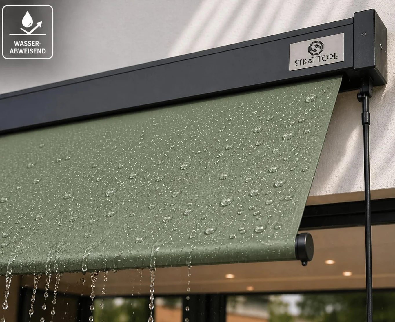 Ausziehbare Senkrechtmarkise Vertikalmarkise 160 x 250 cm - Markise mit Kurbel für Terrasse und Balkon Schutz vor Sonne Wind - Beschattung Sichtschutz Windschutz Wasserdicht - Matcha Grün
