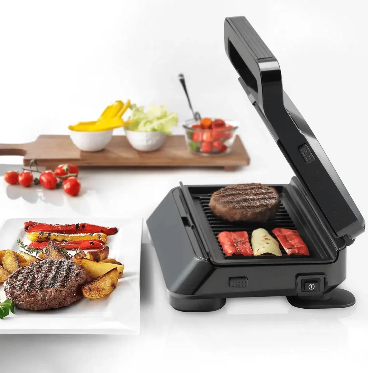 Braun SnackMaker 5 SM5038, Grill mit Sandwich- und Waffelplatten, Waffeleisen mit Aluminiumgussplatten, Abnehmbare Platten und Auffangschale, Spülmaschinengeeignet, 800W, Silber
