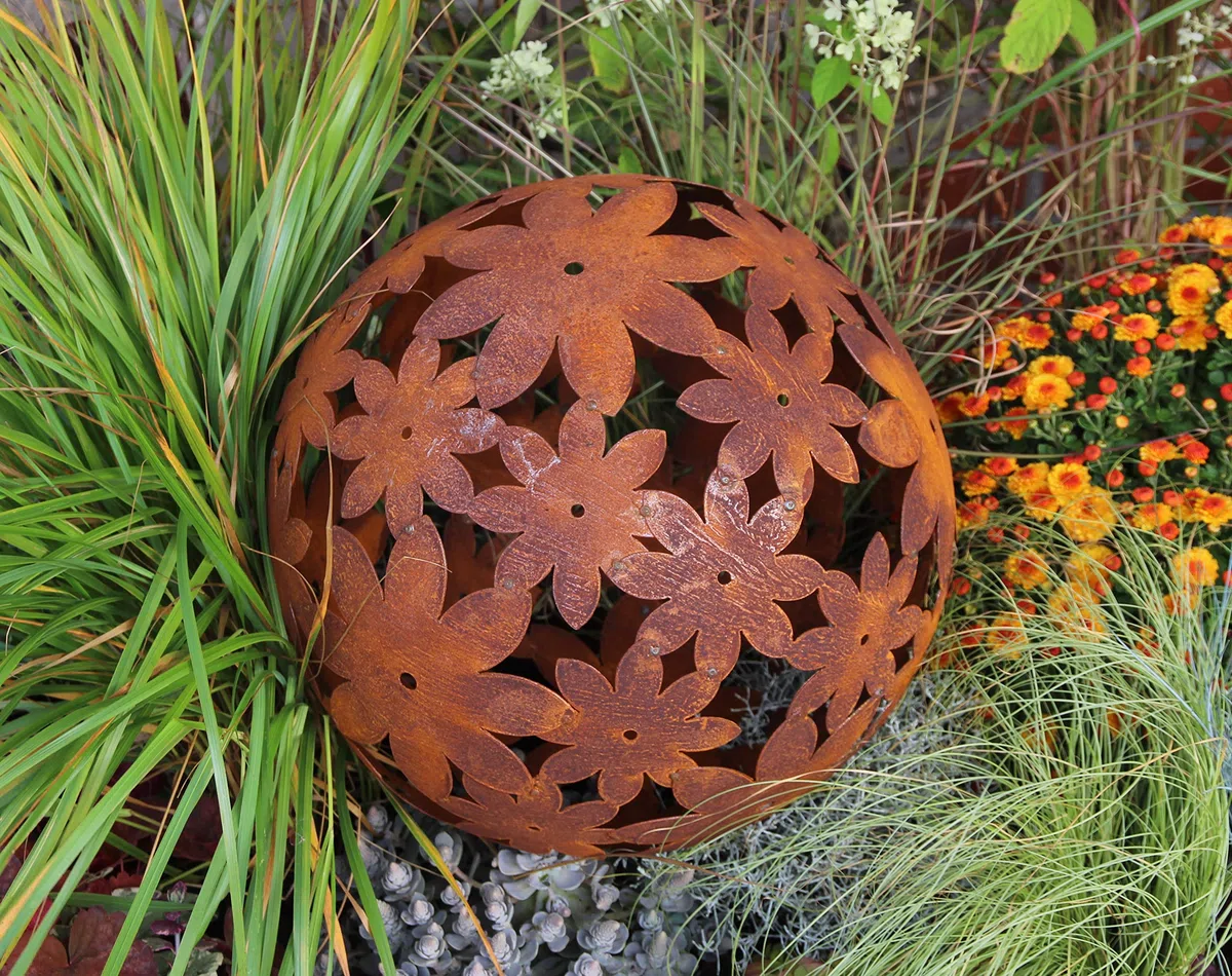 Bornhöft Edelrostkugel Kugel Metall Eisen Rost rostige Dekokugel Gartenkugel (30cm + 40cm)