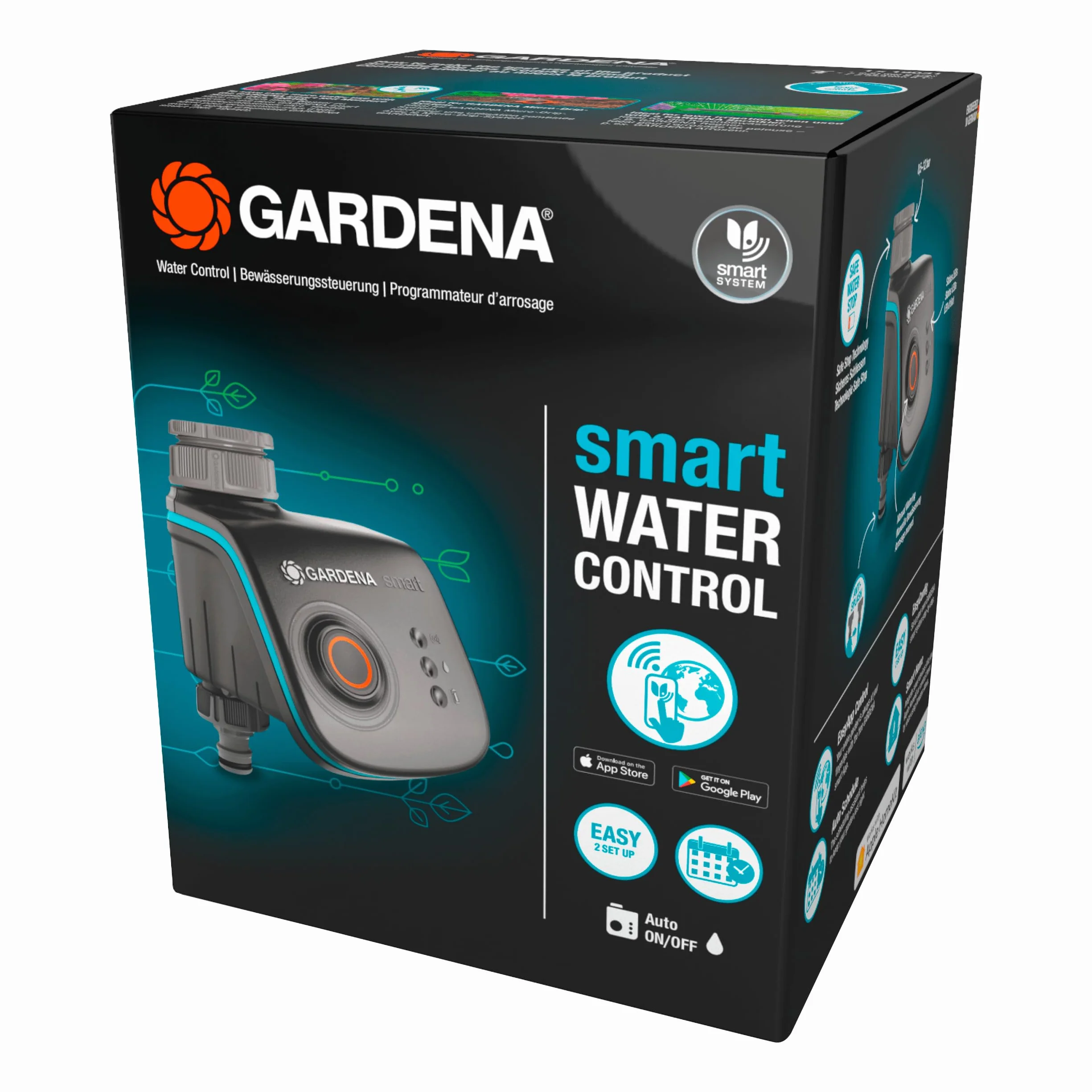 Gardena smart Water Control: Intelligenter Bewässerungscomputer mit smart App steuerbar, Frostwarnsystem, bewährte Ventiltechnik, ideal geeignet für Micro-Drip-System oder Sprinklersystem (19031-20)