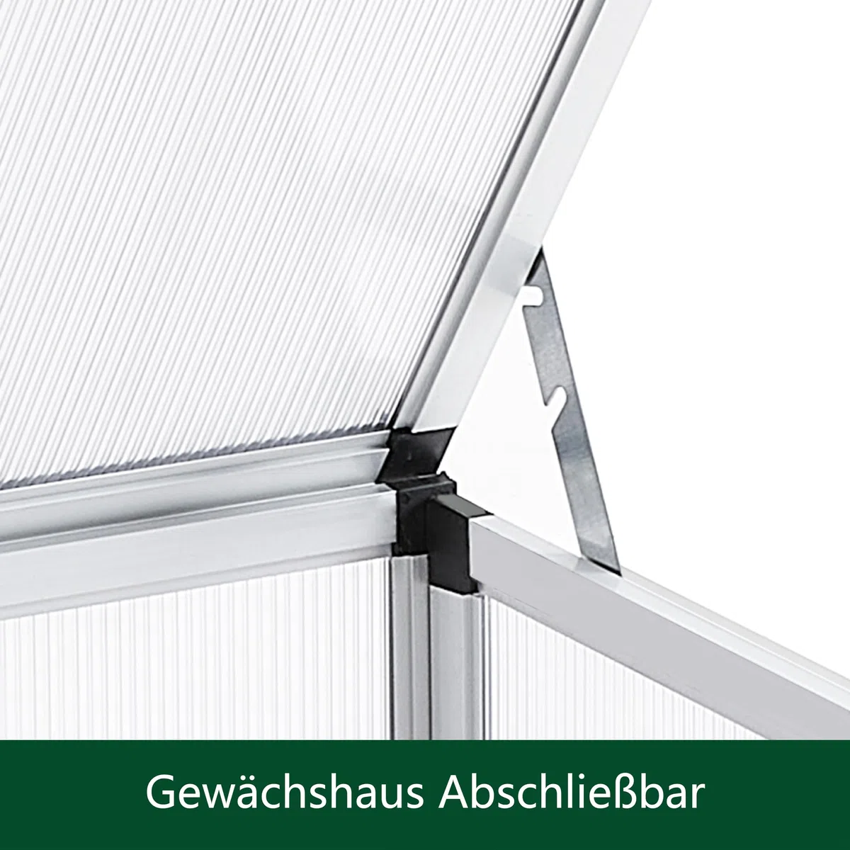 Alu Frühbeet lichtdurchlässig Frühbeetkasten Mini Gewächshaus Treibhaus UV Schutz Pflanzbeet 77x58x30cm Einzeldach Silbern