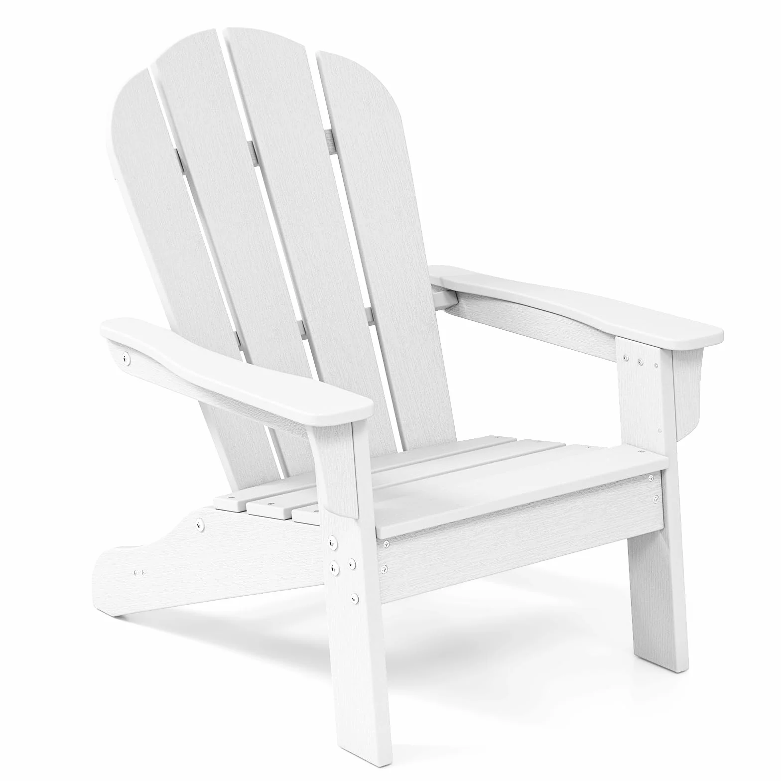 GOPLUS Adirondack Stuhl für Kinder, Adirondack Chair wetterfest aus HDPE mit ergonomischer Rückenlehne & Breiten Armlehnen, bis 75kg belastbar, Kinderstuhl Outdoor Garten Kinderzimmer (Weiß)