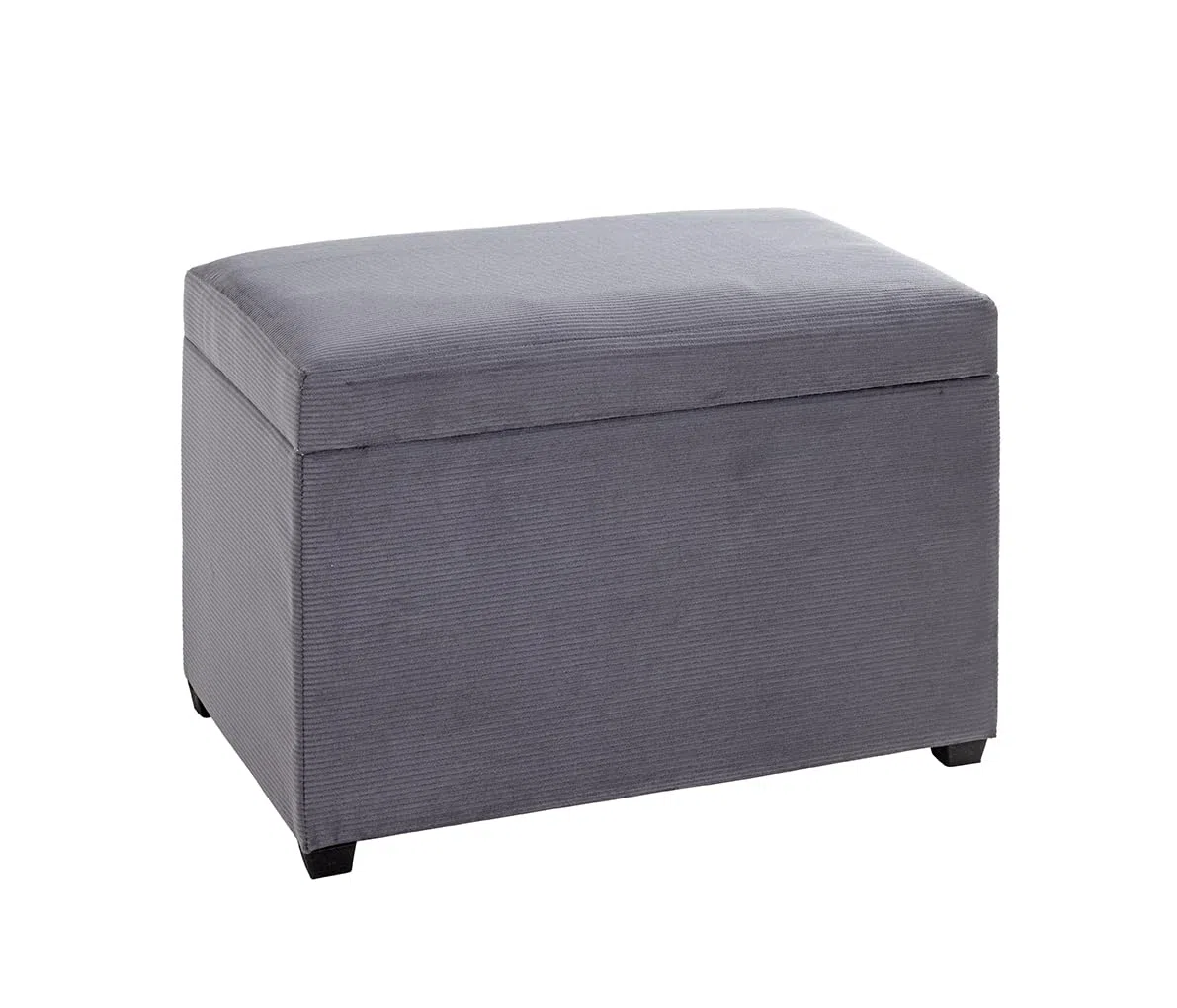 HAKU Sitztruhe grau, MDF, Textilgewebe Cord - Maße: B 58 cm x H 42 cm x T 39 cm, Style: Modern