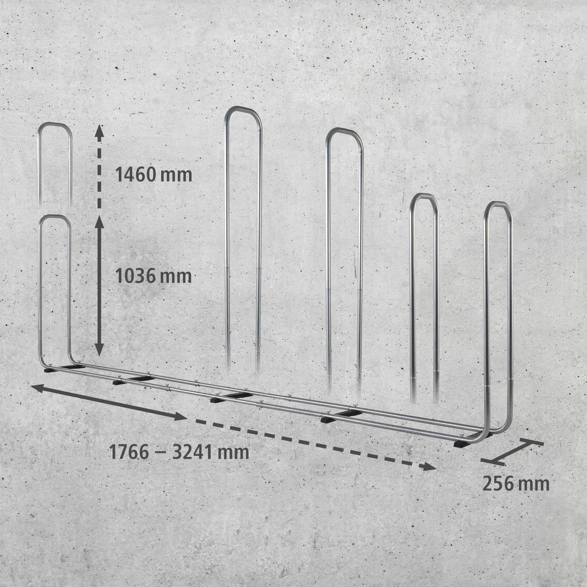 wolfcraft Stapelhilfe Modular XXL Kaminholz & Brennholz Lager, verstellbar | Verzinkter Stahl, 1,7-3,2 m breit & 1-1,4 m hoch, bis 1,6 m³, für 25-50 cm Scheitholz - Made in Europe 5125000