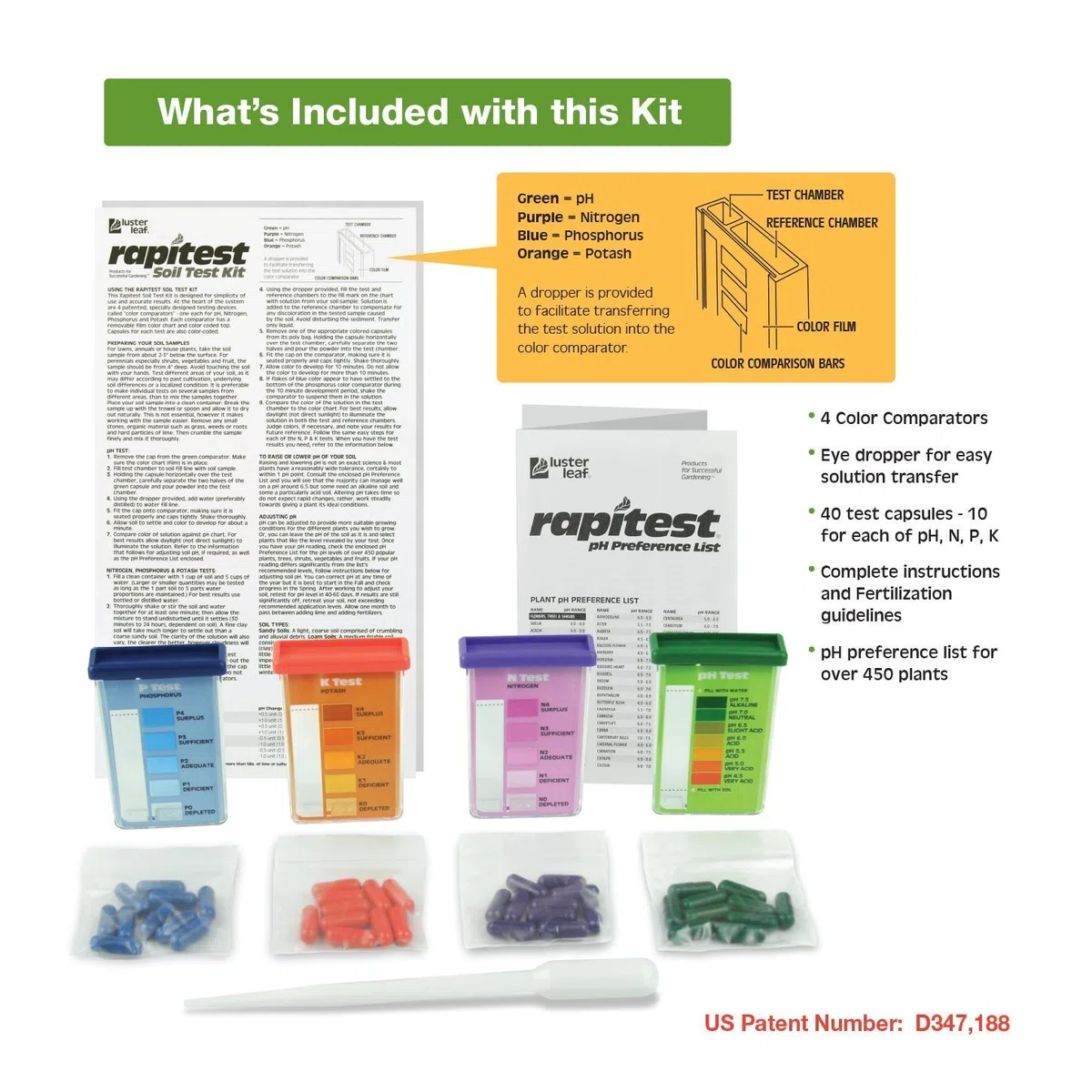 Luster Leaf 1601 PH Soil Tester Kit, 40 Tests