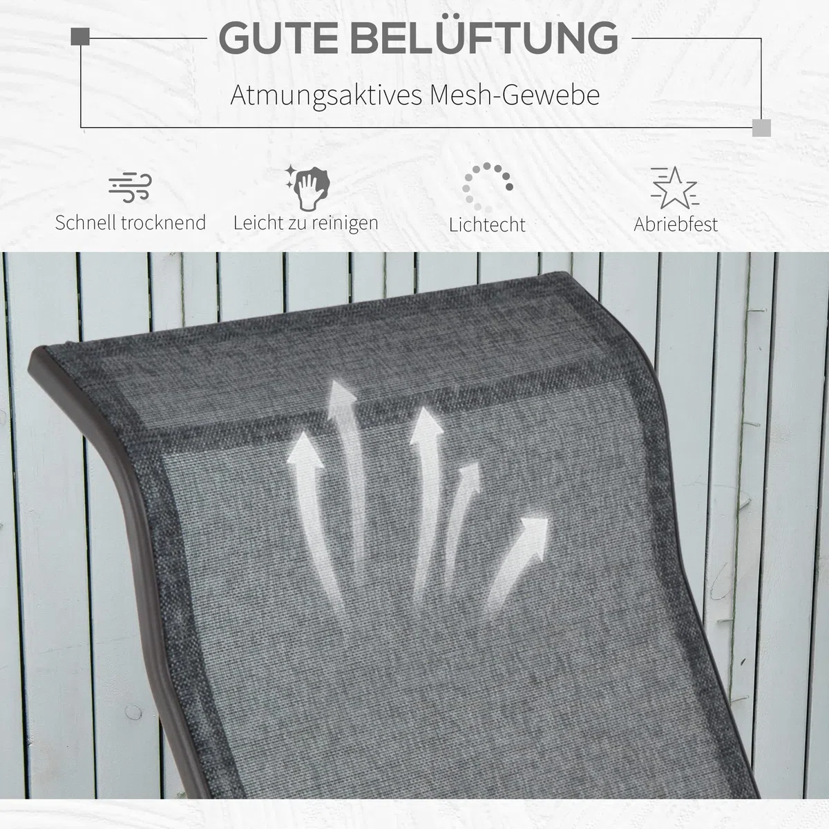 Outsunny Schaukelstuhl Garten Gartenstuhl Relaxstuhl Gartenschaukel Garten Metall Schaukel Stuhl für Garten Terrasse Balkon Texteline Grau+Braun 60 x 78 x 105 cm