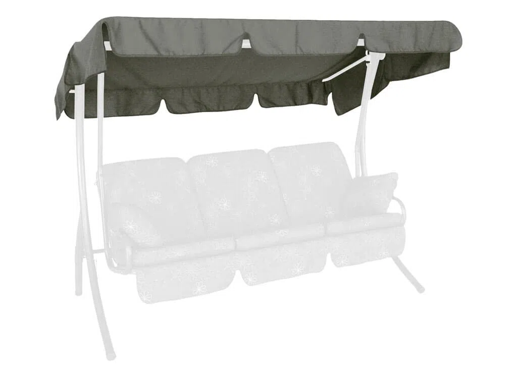 ANGERER Freizeitmöbel GmbH Hollywoodschaukel Sonnendach - passend für viele 3-Sitzer Hollywoodschaukeln - Schaukeldach Made in Germany (Swingtex dunkelgrau, 210 x 145 cm)