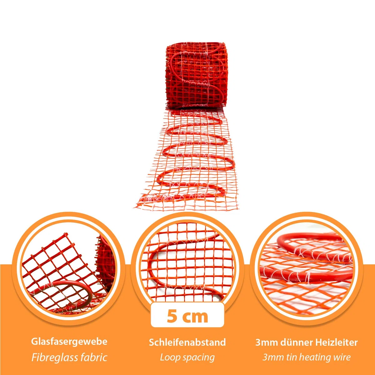 Mi-Heat Schimmelstop Heizmatte Schimmelentferner 10x250cm 75 Watt zum Einspachteln und Verputzen