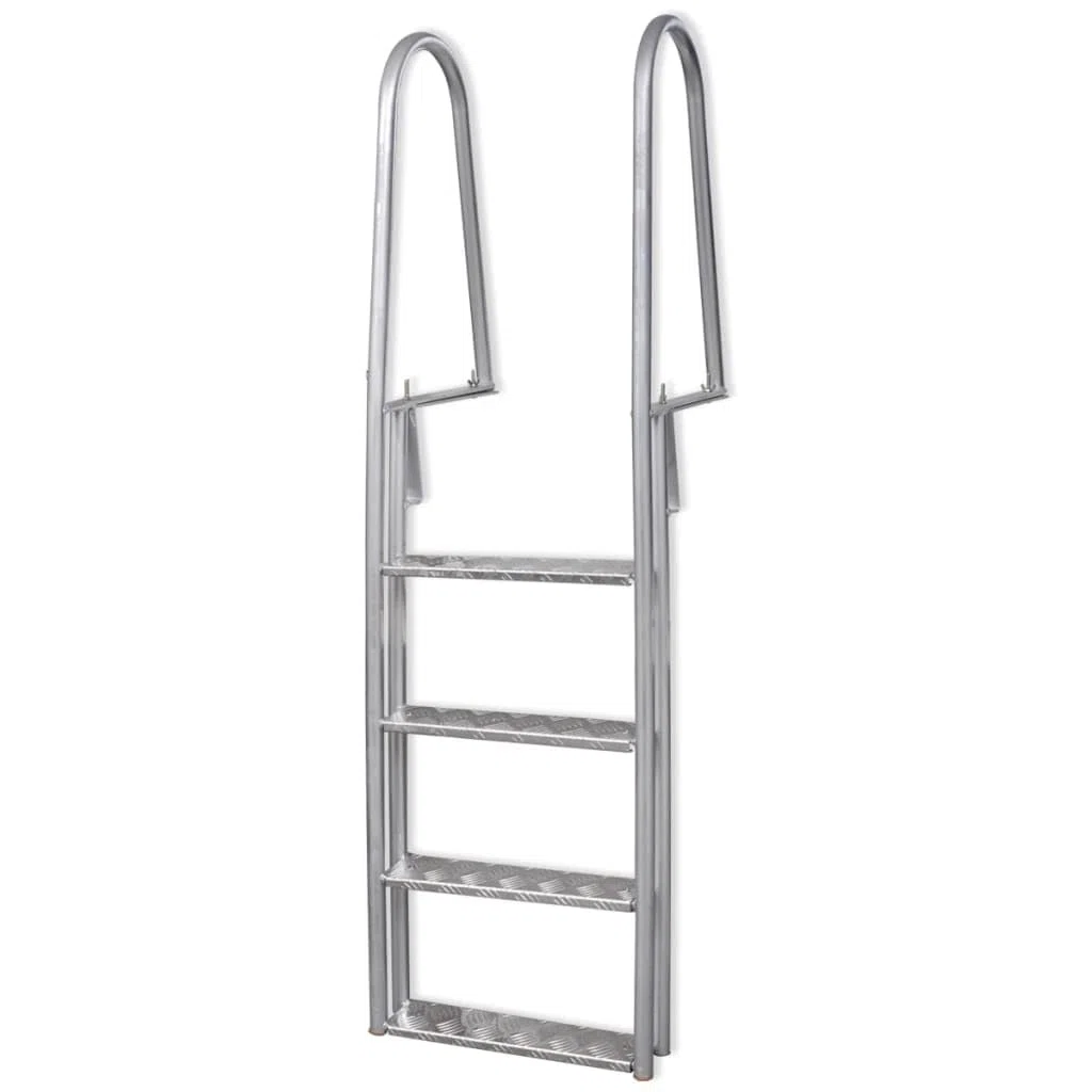vidaXL Poolleiter 4 Stufen Aluminium 167cm Anlegeleiter Schwimmbad Leiter