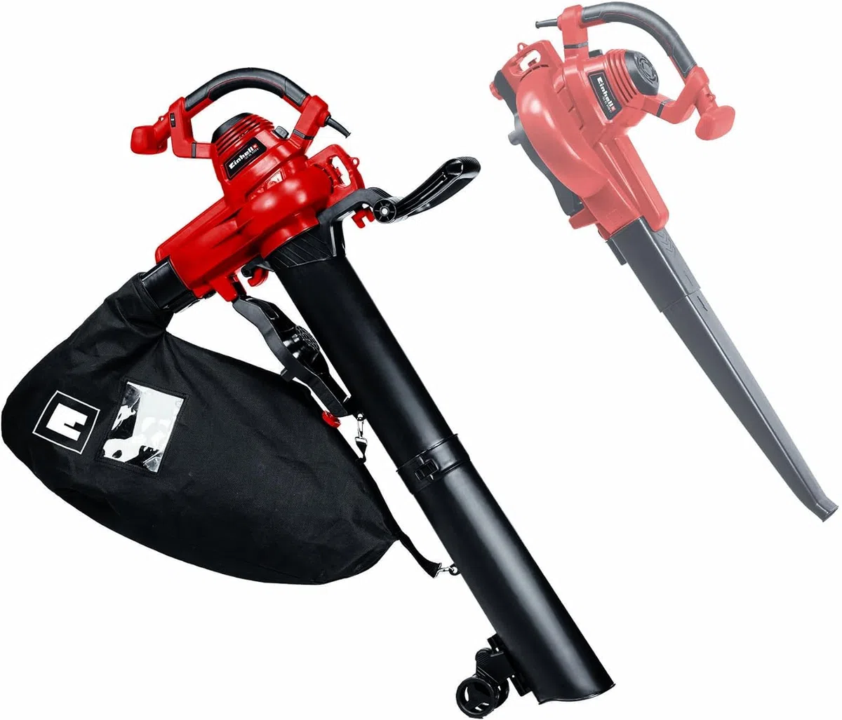 Einhell Elektro-Laubsauger GC-EL 3000 E (3.000 W, Saug-/Blasfunktion, Verstellbarer Zusatzhandgriff, 45 L Fangsack, Blasluftstrom 300 km/h, max. Saugleistung 840 m³/h)