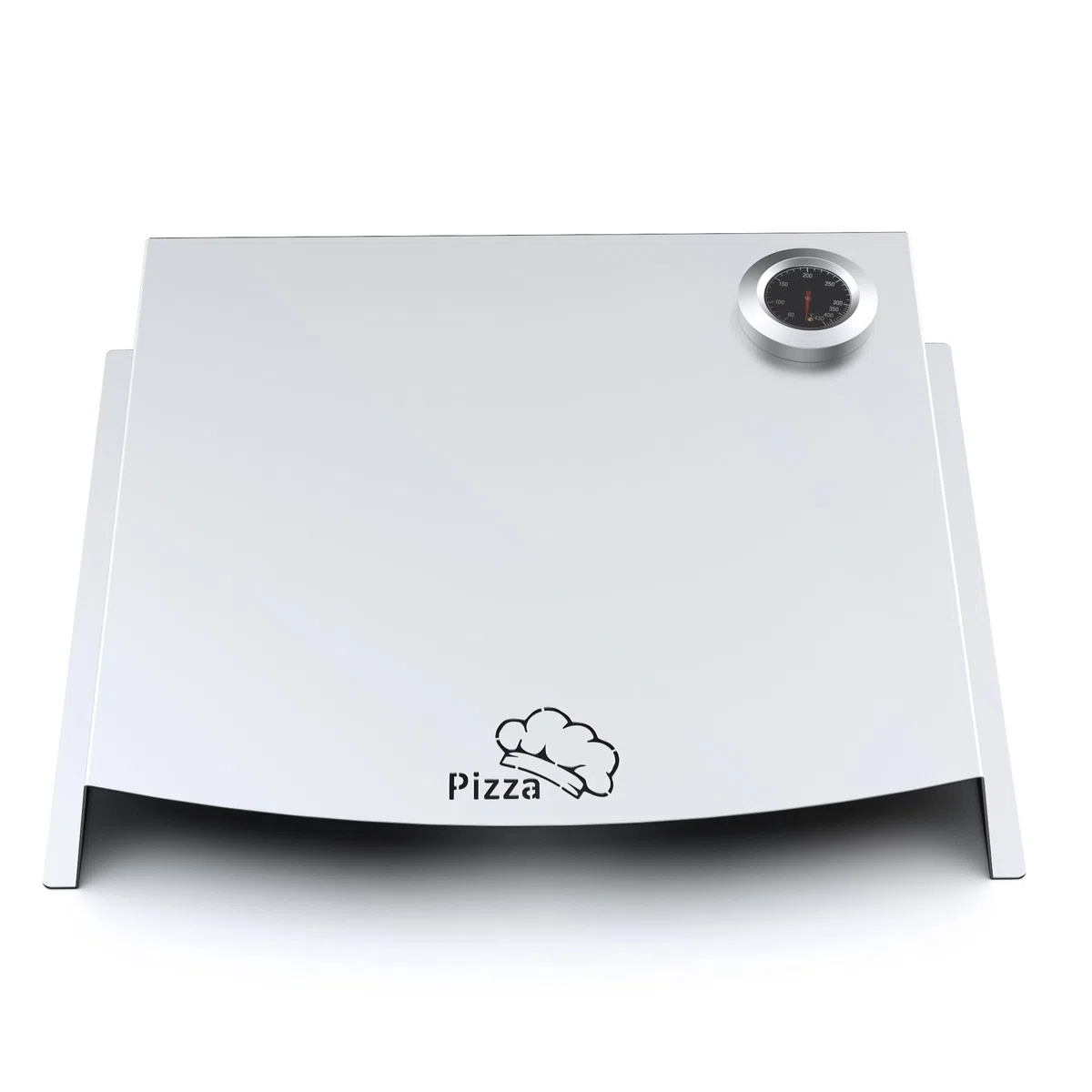 teileplus24 UP10 Pizzaaufsatz Gasgrill | Edelstahl | Thermometer | Pizza-Cover | passend für Napoleon Weber Rösle