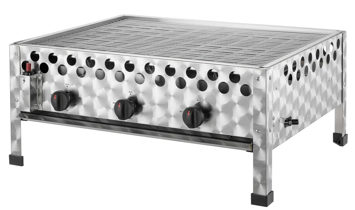 tepro Gasgrill Wurstbräter mit Grillrost, 3 Edelstahl-Brenner je circa 4 kW, Grillfläche circa 56,5 x 46,5 cm, Maße circa 66 x 56 x 28,2 cm