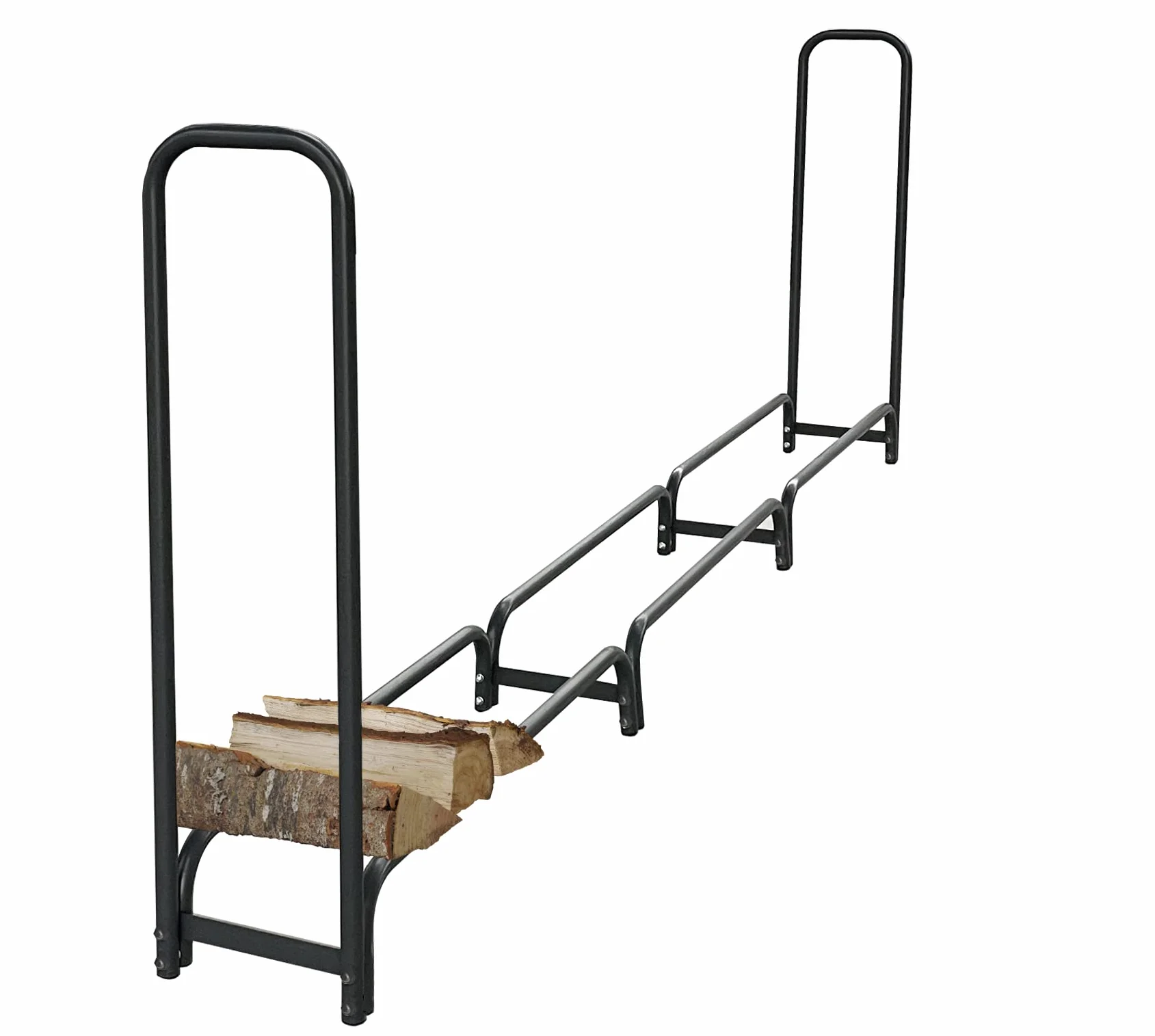 QUICK STAR Metall Kaminholzregal 272 x 25 x 95 cm mit Schutzhülle Garten Kaminholzunterstand 1,0 m³ / 1,5 SRM Stapelhilfe
