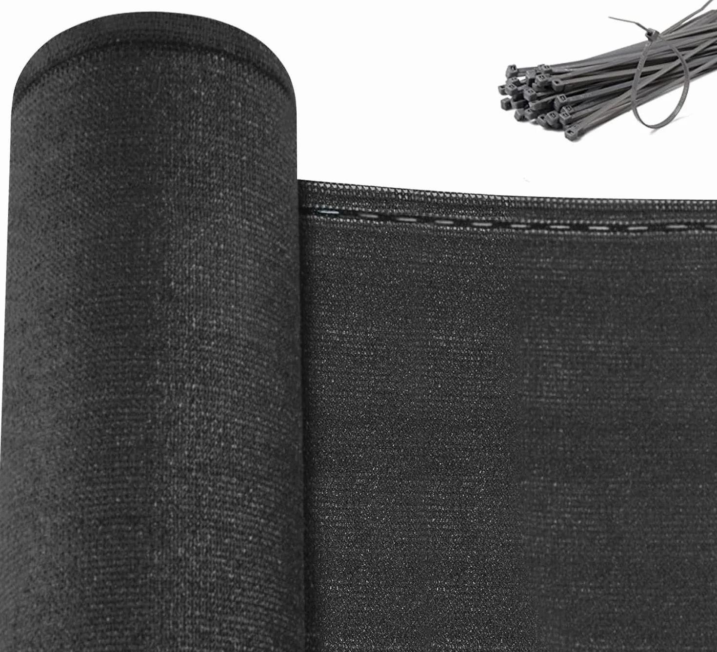 WOLTU Zaunblende Sichtschutz 1,8x15 m Schattiernetz 280 g/m² HDPE Sichtschutzzaun 95% Beschattungsgrad mit Kabelbindern Tennisblende Windschutz Sonnenschutz für Sportplatz Garten Balkon, Anthrazit