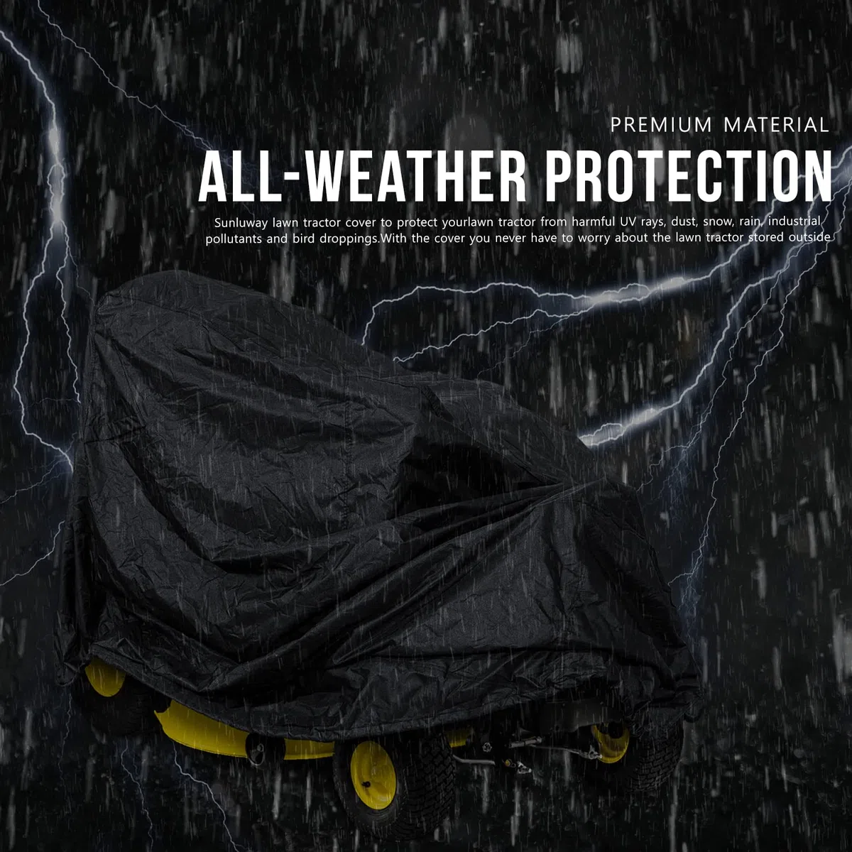 LP93647 Schwere Aufsitzrasenmäherabdeckung für John Deere X300 – X700 Serie Aufsitzmäher 330D Oxford-Gewebe Regenschutz vor Staub, Schmutz, Schnee, Regen, Sonnenstrahlen, Allwetterschutz