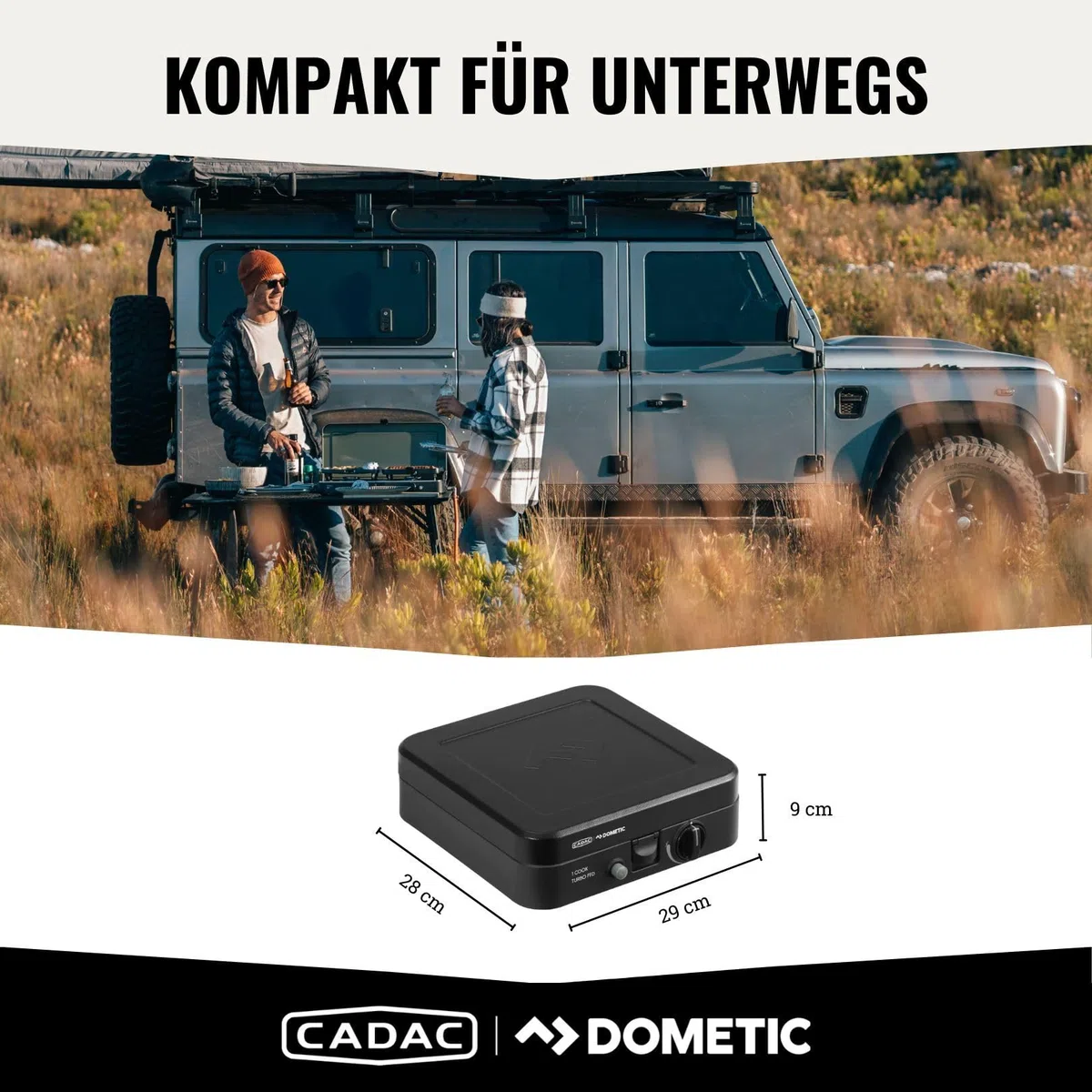 CADAC - 1 Cook Turbo FFD Stove - 50mBar - Grillen - Tragbare Grills - Kochfläche aus Edelstahl - Inkl. Schutzhülle - Campingplatz - BBQ-Must-Haves