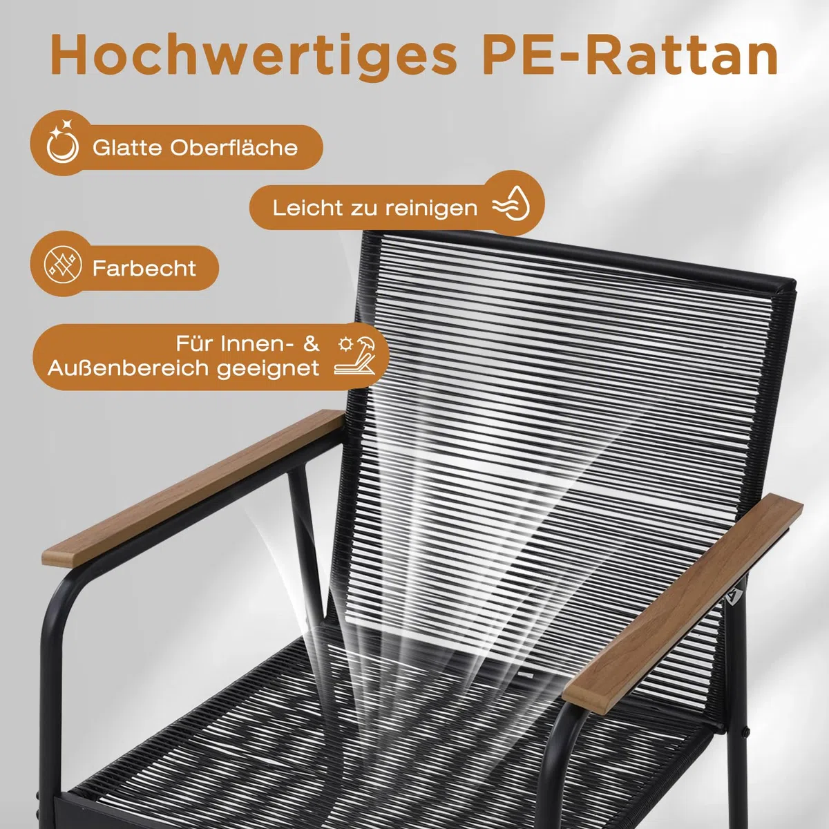 Polyrattan Gartenmöbel Set 3-4 Personen, Gartensofa Set mit Tisch & Kissen, Wetterfest & UV-beständig, Balkonmöbel Sitzgruppe für Terrasse & Garten