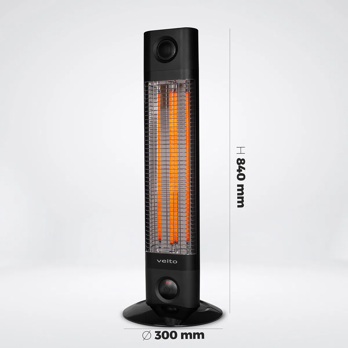 VEITO - Infrarotheizung - Heizstrahler energiesparend - Sofortwärme überall - Standgerät - elektrisch - Terassenstrahler mit Fernbedienung - Elektroheizung -1800W - 2J Garantie