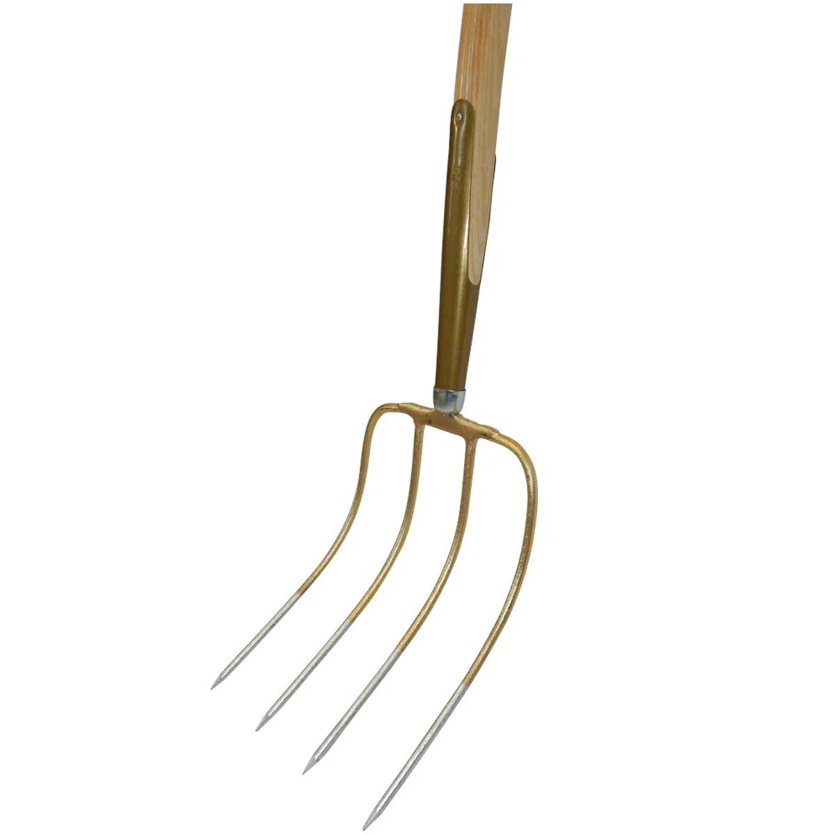 SHW-FIRE Dunggabel - Stabile 4 Zinken Gabel mit Schienenzwinge für Profis. Praktischer 135 cm Stiel