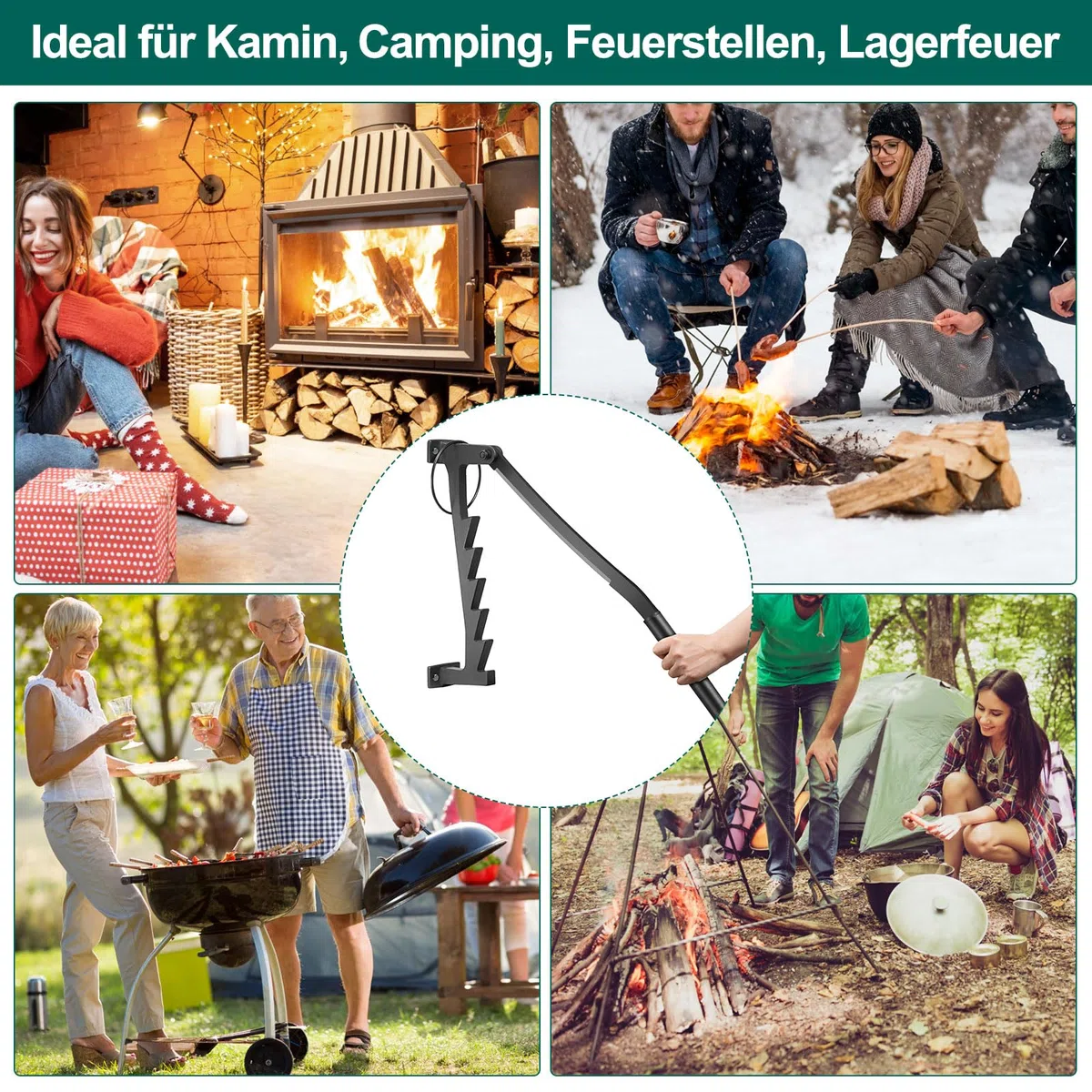 Holzspalter Manuell Wandhalterung Brennholzspalter für Weichhölzern Anzündspalter Wandmontage Handholzspalter Spanmesser mit langen Handgriff für Camping, Gartenhaus (Typ-A)