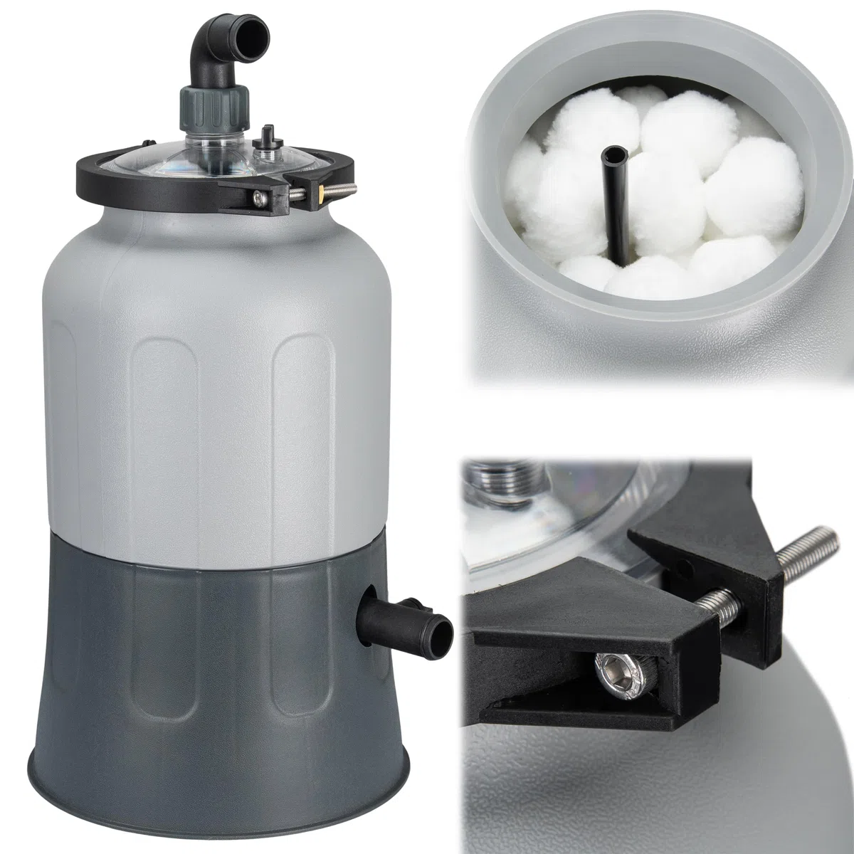 COIL Filterpumpe, Sandfilterpumpe, Poolpumpe Filteranlage, Filterbälle, Anschlussstutzen 32/38 mm, (Pumpe – 3800 l/h, 40W)