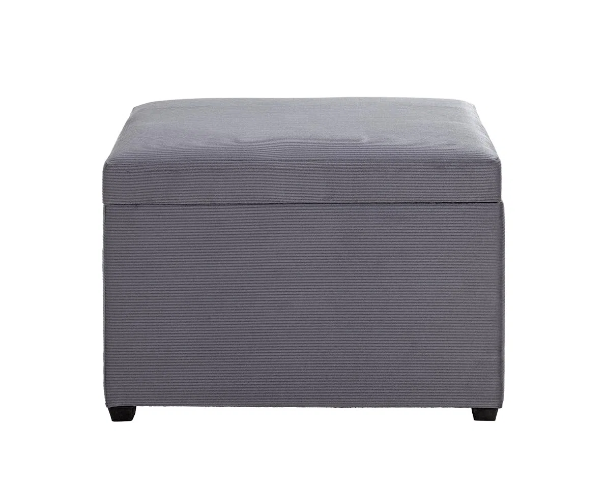 HAKU Sitztruhe grau, MDF, Textilgewebe Cord - Maße: B 58 cm x H 42 cm x T 39 cm, Style: Modern