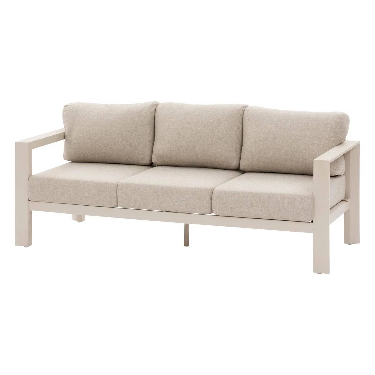 Hespéride – Evasion Clay 3-Sitzer-Gartensofa, rostfrei, inklusive 4 Abnehmbarer Kissen, Möbel für Terrasse, Balkon und Patio