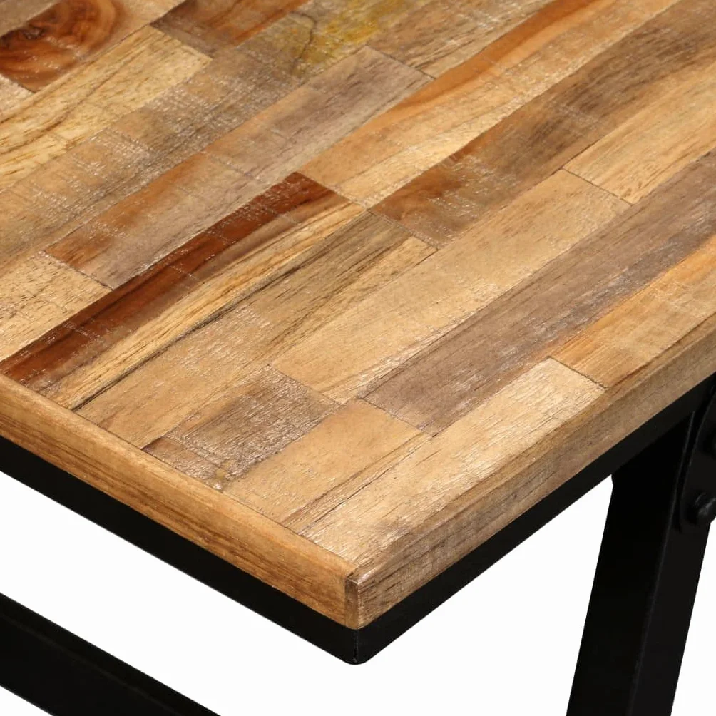 vidaXL Sitzbank Recyceltes Teak Stahl 160x35x45cm Flurbank Holzbank Küchenbank