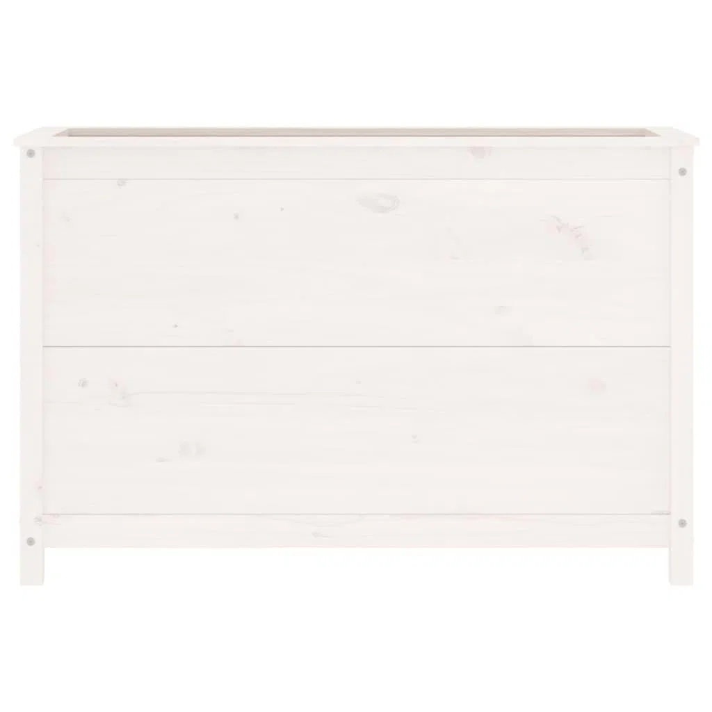 vidaXL Hochbeet, Holz Hochbeet für Garten Terrasse Balkon, Blumenkasten Pflanzbeet für Gemüse Kräuter Blumen, Gemüsebeet Kräuterbeet, Weiß Massivholz Kiefer