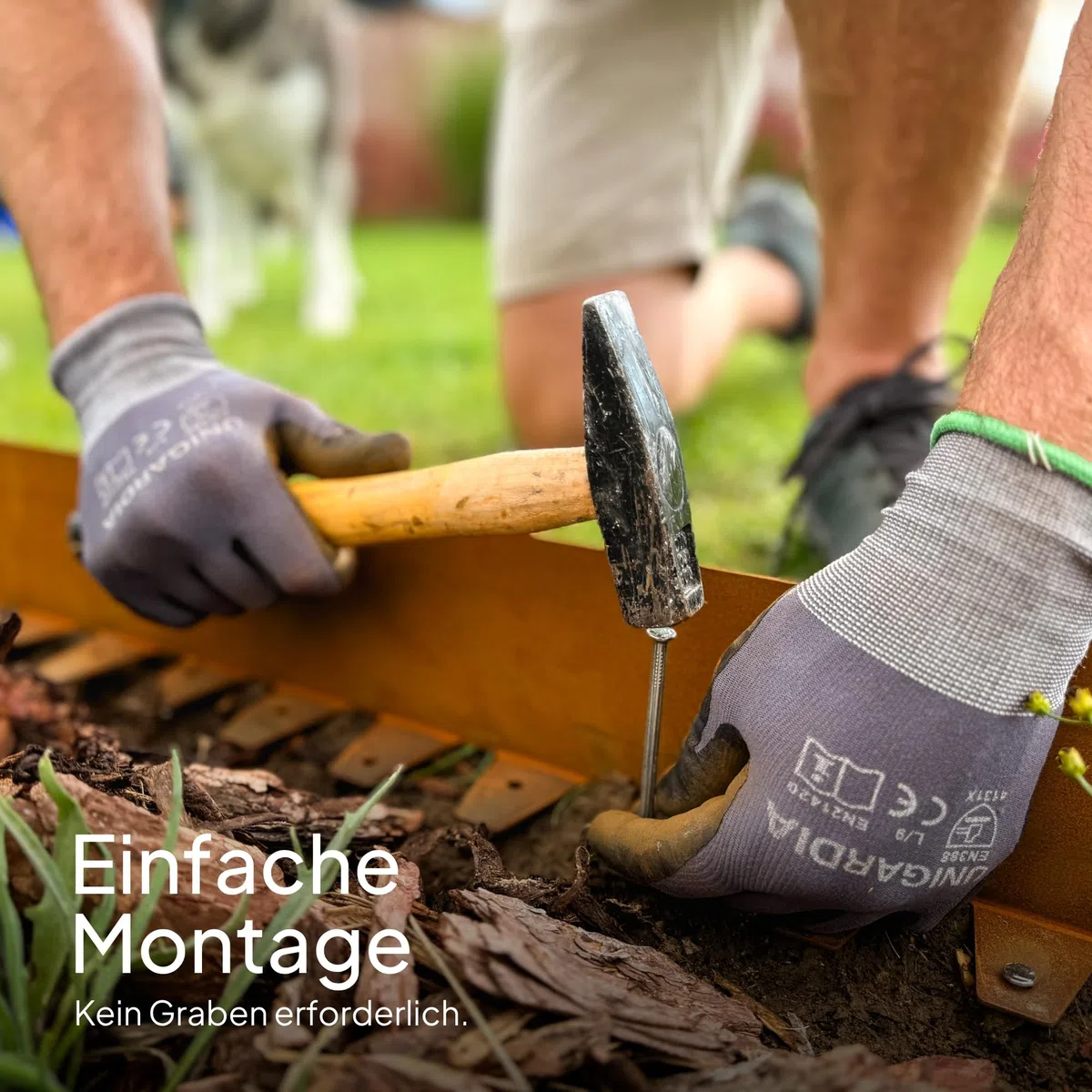 UNIGARDIA Rasenkante aus Cortenstahl 10 m - 5 mm breiter Rand - Flexible Metall Beeteinfassung 5 cm hoch
