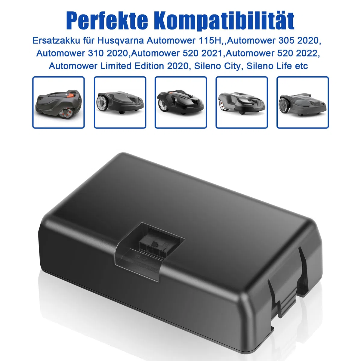 KUNLUN 18V 4000mAh Ersatzakku für Husqvarna Automower 115H, für Automower 305 310 315 315X 2020, für Automower 520 2021 Automower 520 2022, für Gardena akku 18v Sileno City 250 Sileno Life 750
