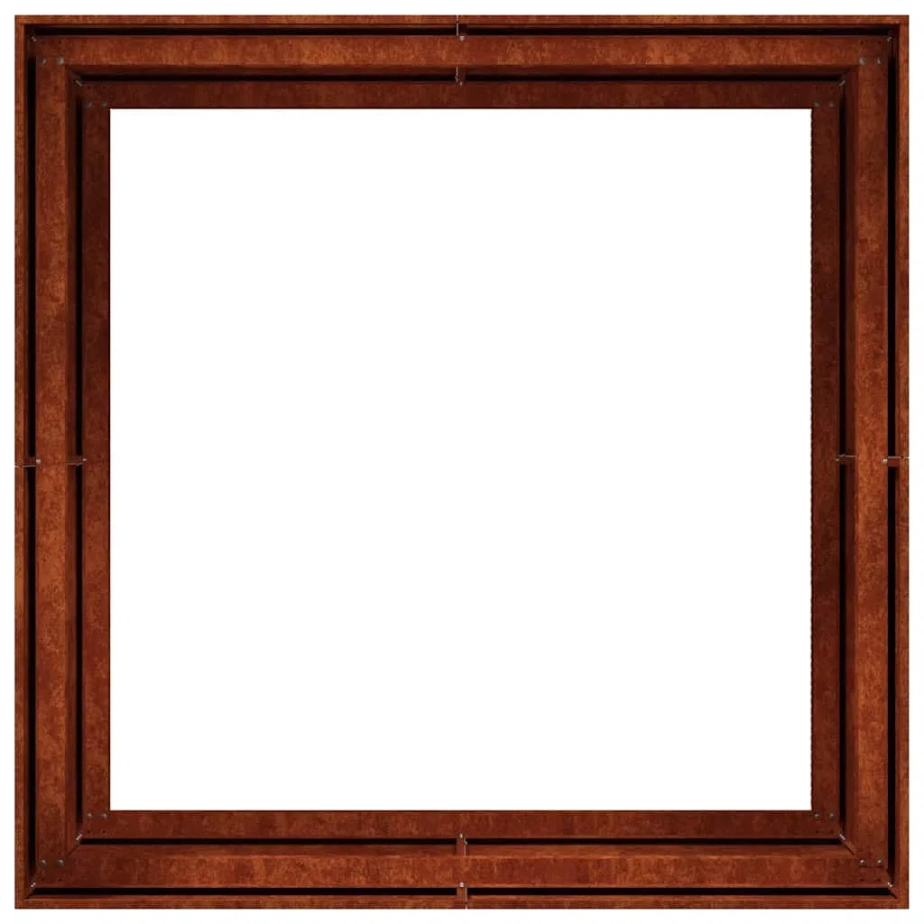 Blumenkasten, rostend, 100 x 100 x 80 cm, Corten-Stahl, robust und langlebig, für Gemüse, Kräuter und Garten