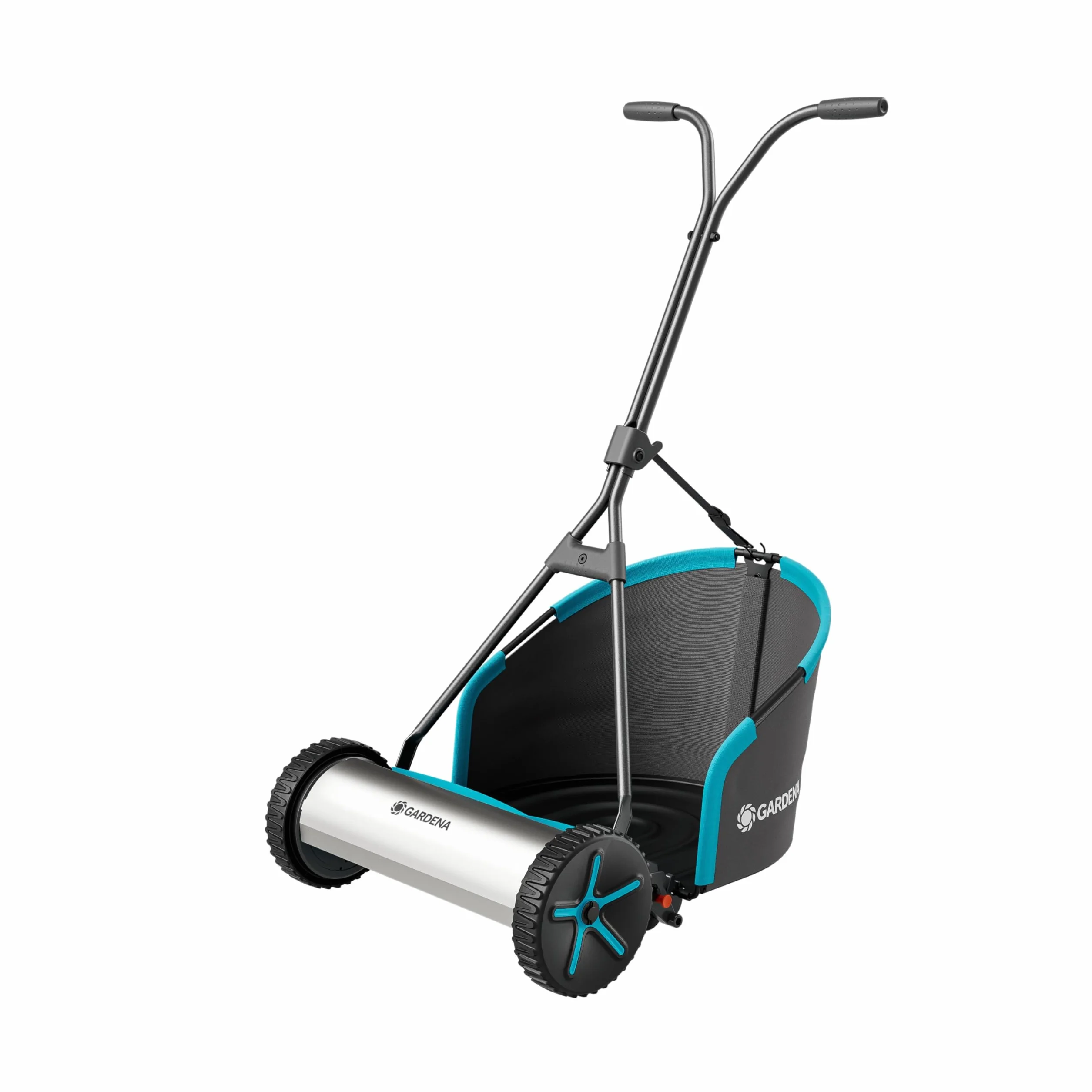 Gardena Spindelmäher Plus 400 Cylinder Lawnmower 40 cm Schnittbreite Kabellos mit Grasfangkorb für Rasenflächen bis 250 m²