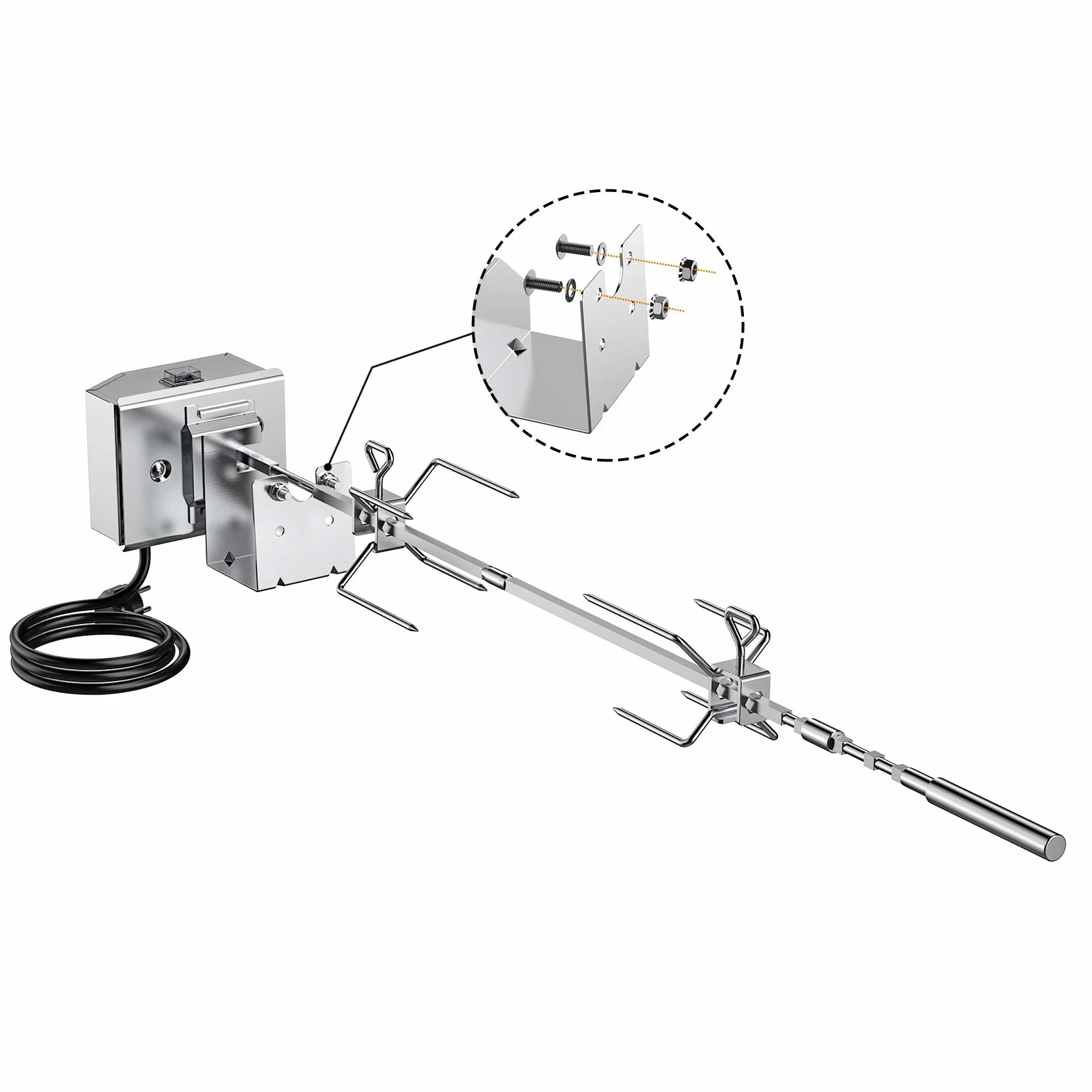 Onlyfire BRK-6045 Edelstahl Grillspieß, Set passt für Weber Spirit 200/300 & Spirit II Serie 200/300 Gasgrills