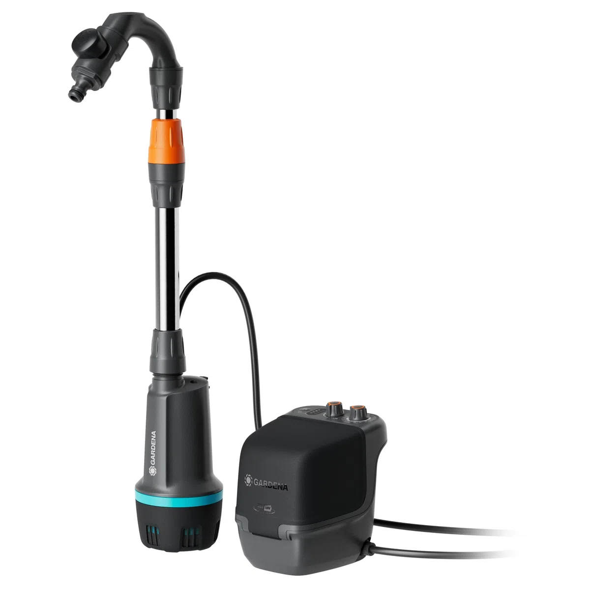 Gardena Akku-Regenfasspumpe 2600 Comfort 18V P4A solo: Bewässerungsintervalle, Leistungseinstellung, Passt zum Wasserbehälter, Konstanter Druck, Kabellos (14604-55)