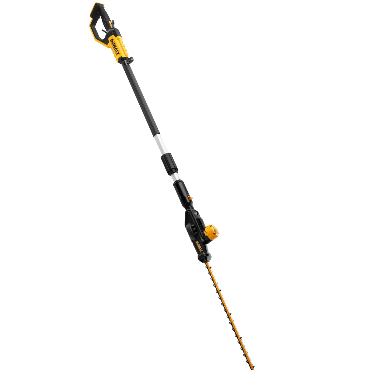 Dewalt 18V Akku-Stabheckenschere DCMPH556N (55 cm Schwertlänge, 25mm Schnittkapazität, mit 2-Handsicherheitsschalter, einstellbar in 7 Schnittwinkel, Lieferung ohne Akku & Ladegerät)