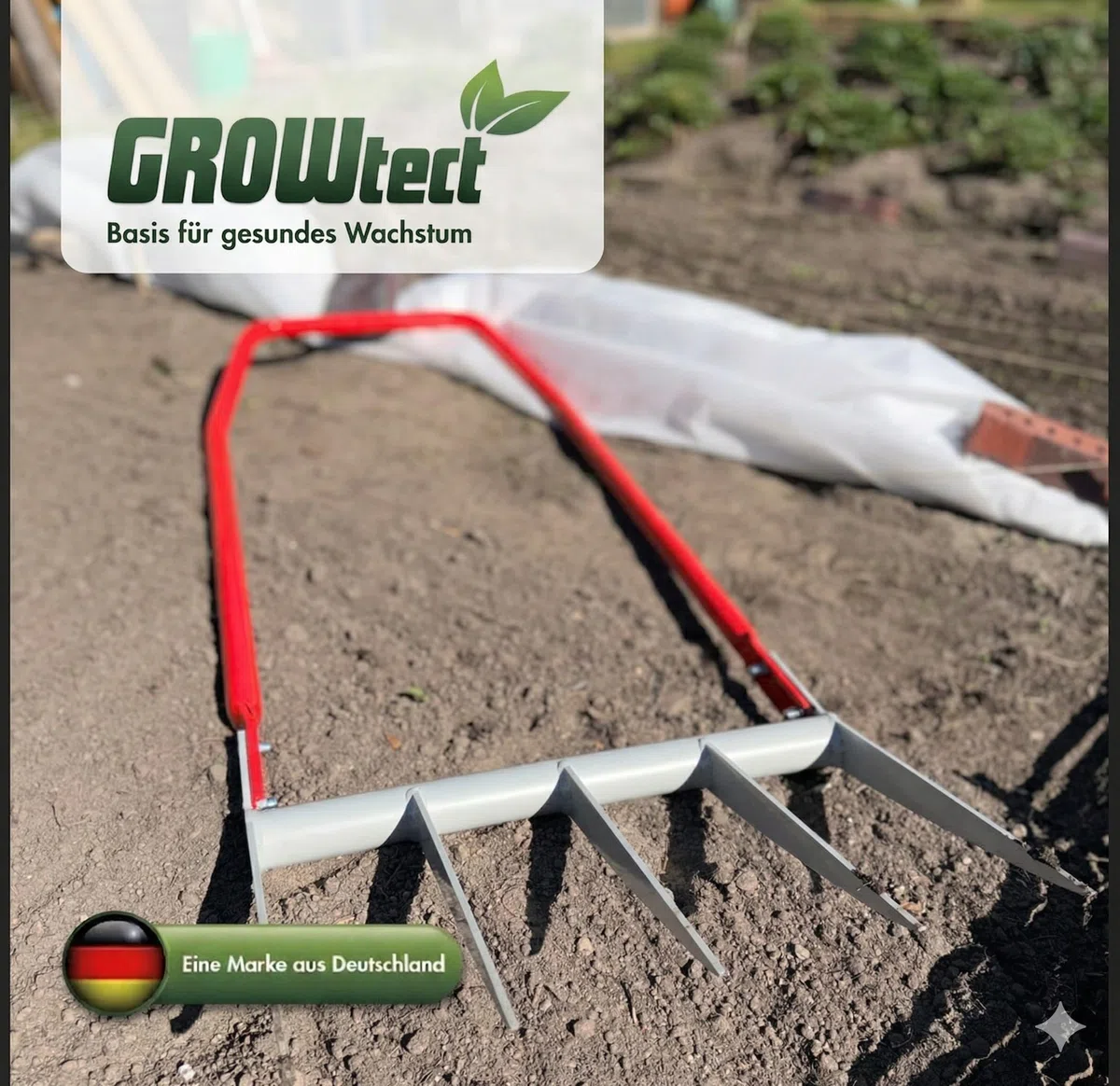 Broadfork | Doppelgrabegabel | Grelinette – Robuste Gartengabel mit 5 Zinken für effektive Tiefenlockerung und Bodenbelüftung | Rückenschonende Beetbearbeitung Dank optimaler Hebelwirkung
