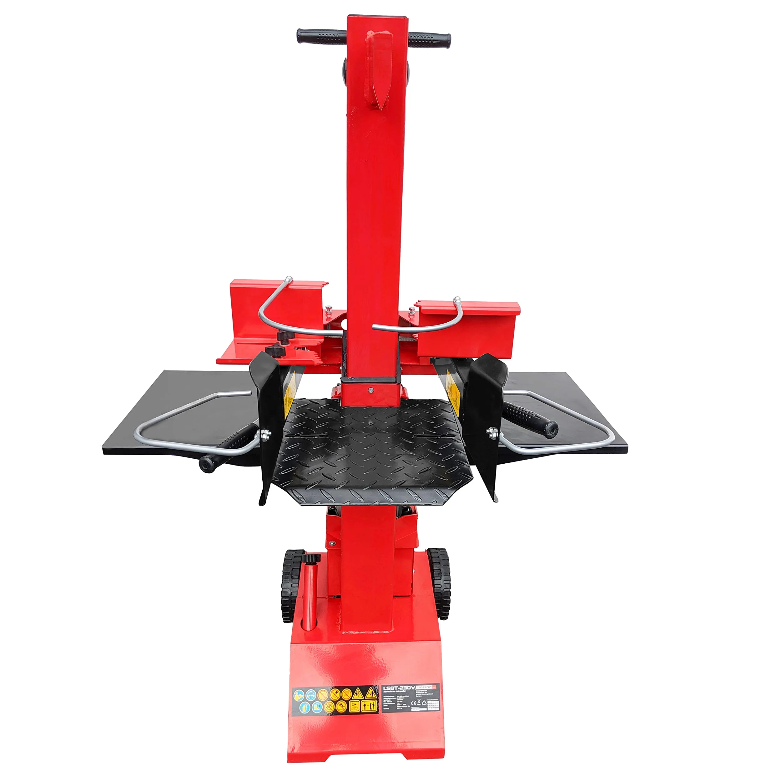 CROSSFER Holzspalter LS8T-230V/PRO/Hydraulikspalter 8 Tonnen Spaltkraft / 230V Motor 3 kW/Auto-Rücklauf mit stufenlosem Rücklaufstopp / 55 cm Spaltlänge/Spaltgut Ø max. 30 cm / 2 Holzablagetische