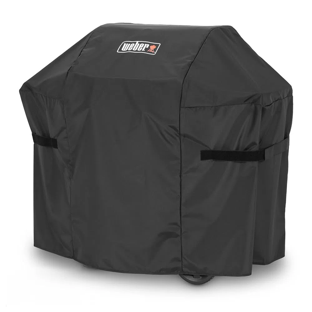 Weber Premium Grillabdeckhaube für Spirit & Spirit II 200er Modelle, atmungsaktiv UV- & wasserbeständig, mit Klettverschluss zum Befestigen, Grillcover, BBQ-Abdeckung - Schwarz (7182)