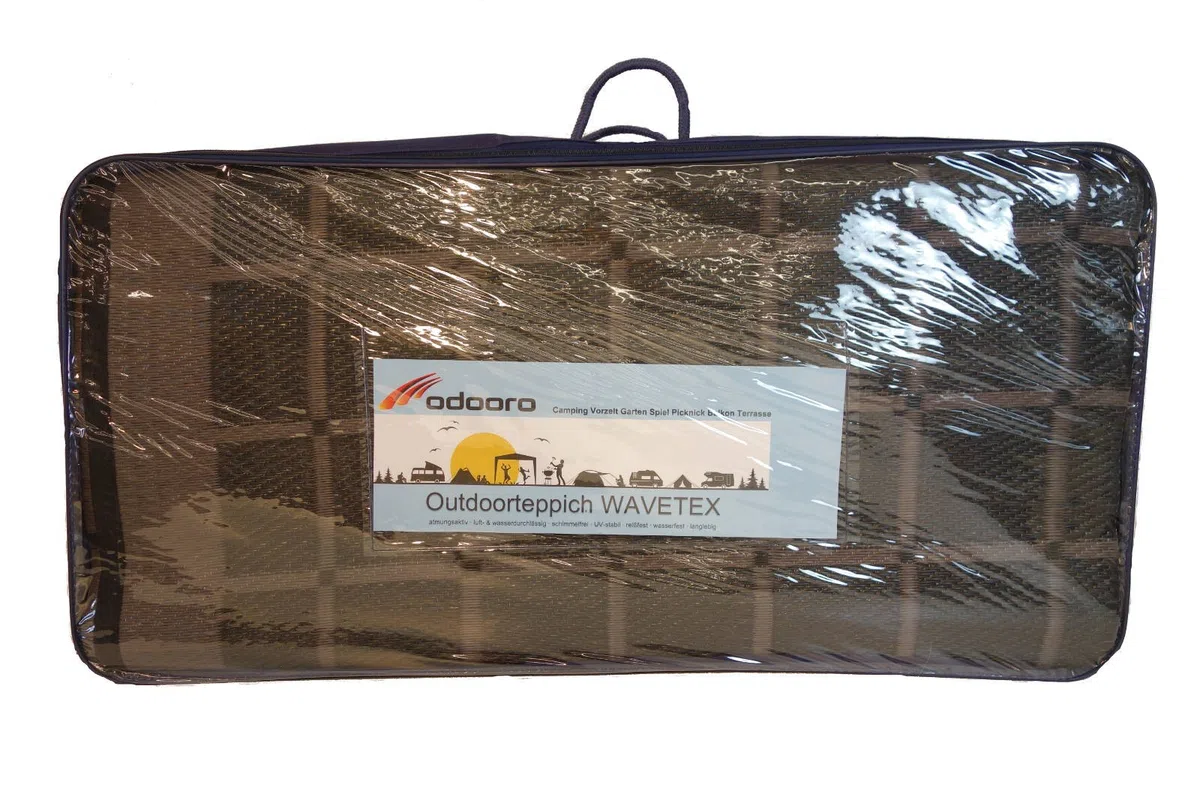 Schlauchland Zeltteppich ´´´odooro WAVETEX Square 2,7m x 6m schwarz-grau *** VIELE GRÖSSEN + Farben ** Camping Matte Wohnwagen 450 g/m² Outdoor Teppich Vorzelt Teppich Garten Spieldecke