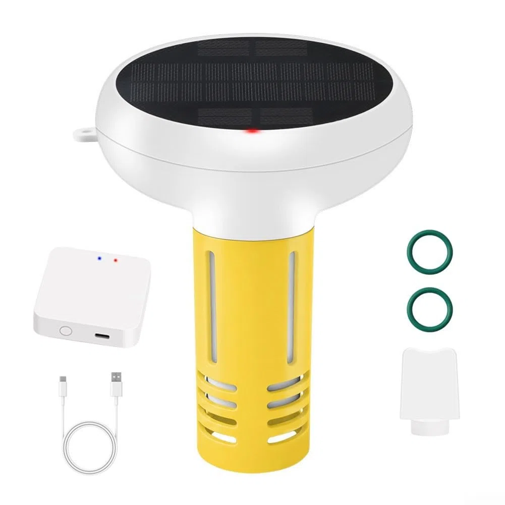 7-in-1 Smart Pool Monitor – Pool Wasser Tester Digital mit App, Wasseranalyse (CL, pH, salt, ORP, electrical conductivity, temperature)(C)