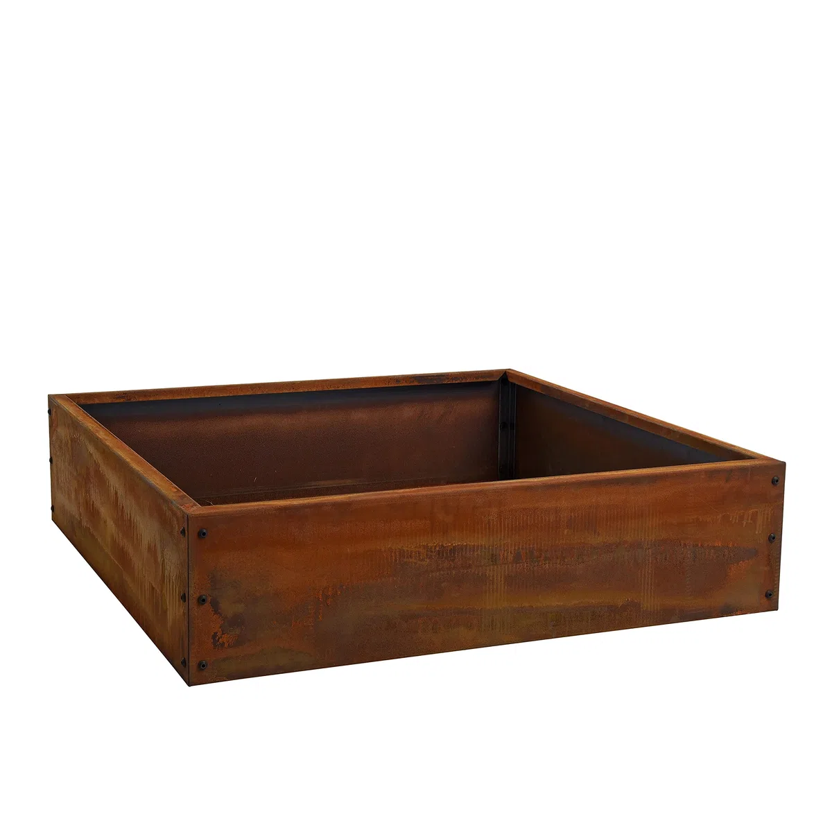 ESTEXO Beeteinfassung Beetumrandung Edelrost Hochbeet Rost Cortenstahl Umrandung Rahmen Pflanzbeet Pflanzkasten Blumenkasten (100x100x25 cm)