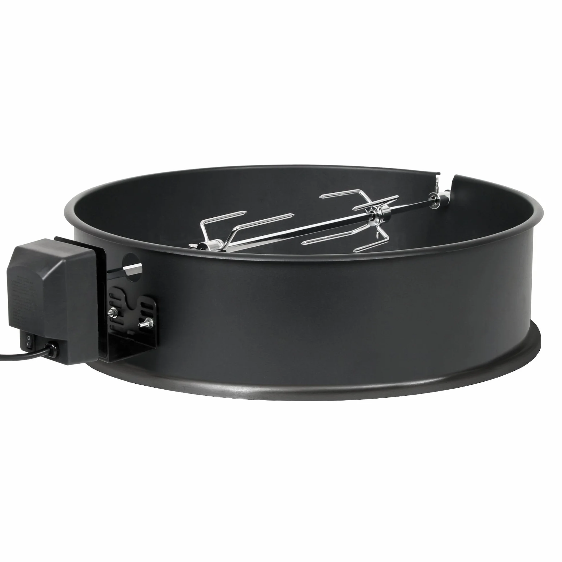 BBQ-Toro Grillspieß Set für Weber Kugelgrill (57 cm) und viele andere Modelle, Rotisserie, Drehspieß für Holzkohle Grill und Gas Grill, elektrischer Drehspiess, Barbecue