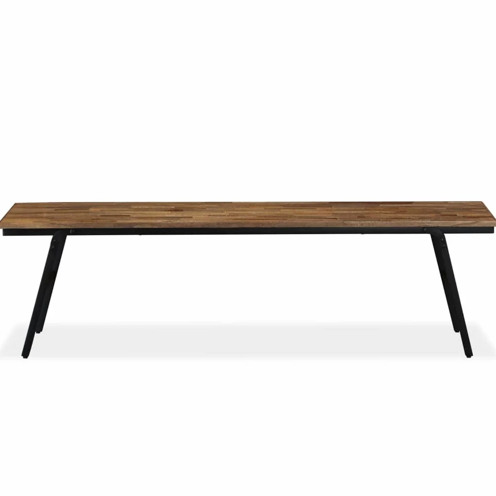 vidaXL Sitzbank Recyceltes Teak Stahl 160x35x45cm Flurbank Holzbank Küchenbank