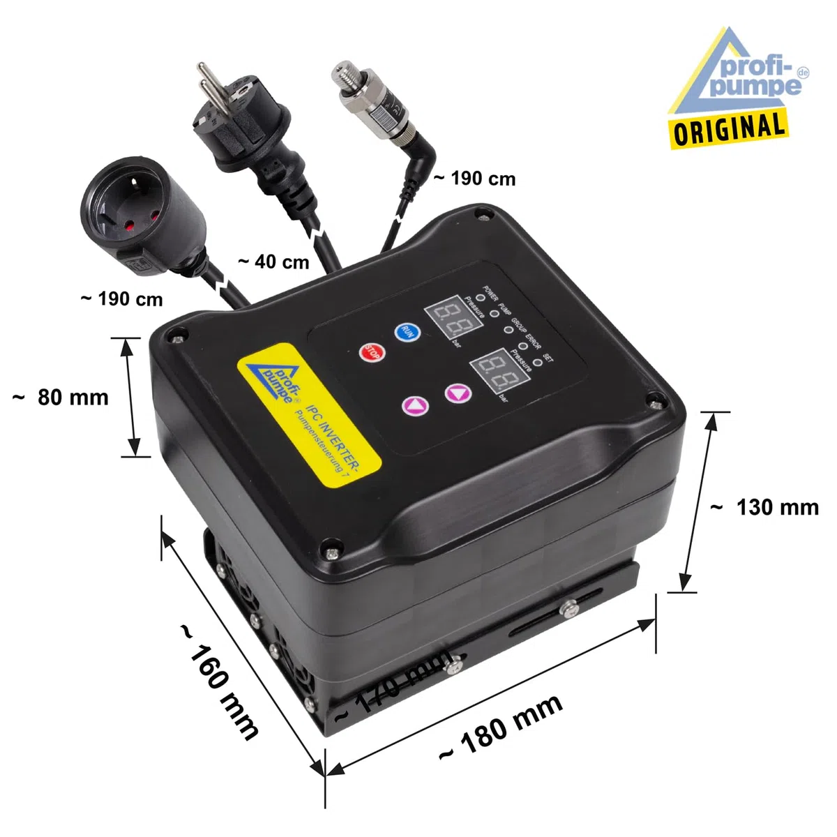 INVERTER-PUMPENSTEUERUNG 7 Verkabelt Druckschalter Druckwächter Automatic-Controller Durchflusswächter für Hauswasserwerk Pumpe Brunnenpumpe 1,5KW 1 * 230V/1 * 230V Energie Sparen Kosten Senken