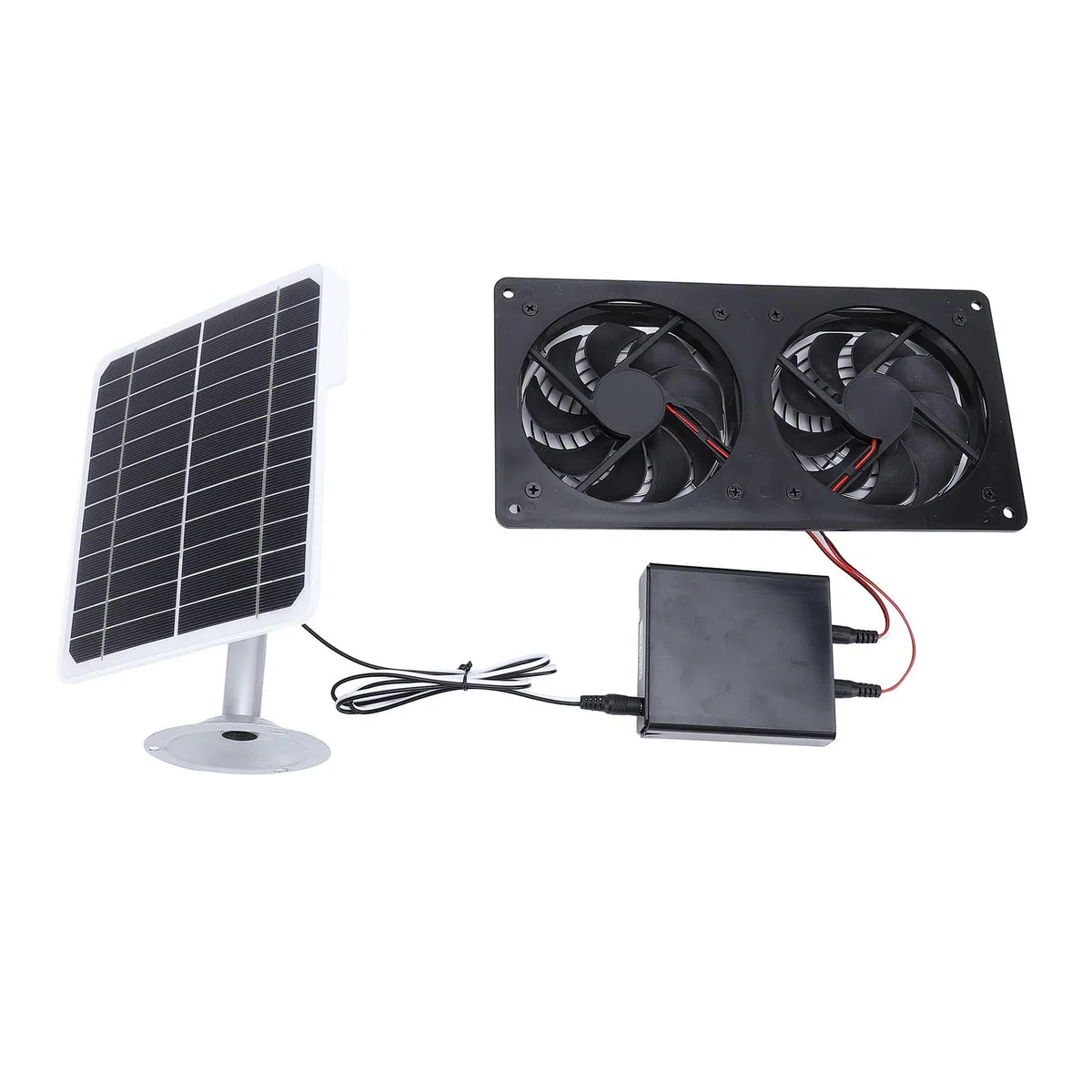 TOPINCN Solar-Abluftventilator, 20W Solarpanel, Metall, IPX7, 200 cfm, mit Schutznetz, für Hühnerstall, Gewächshaus, Scheune
