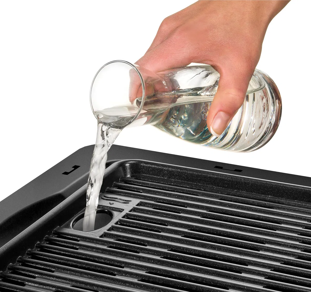 Unold 58565 Vario Barbecue-Grill - Tisch- und Standgrill, Schwarz, 1.600 W, Antihaftbeschichtung, seitliche Ablageflächen, Windschutz, Überhitzungsschutz, Grillplatte aus Druckguss-Aluminium